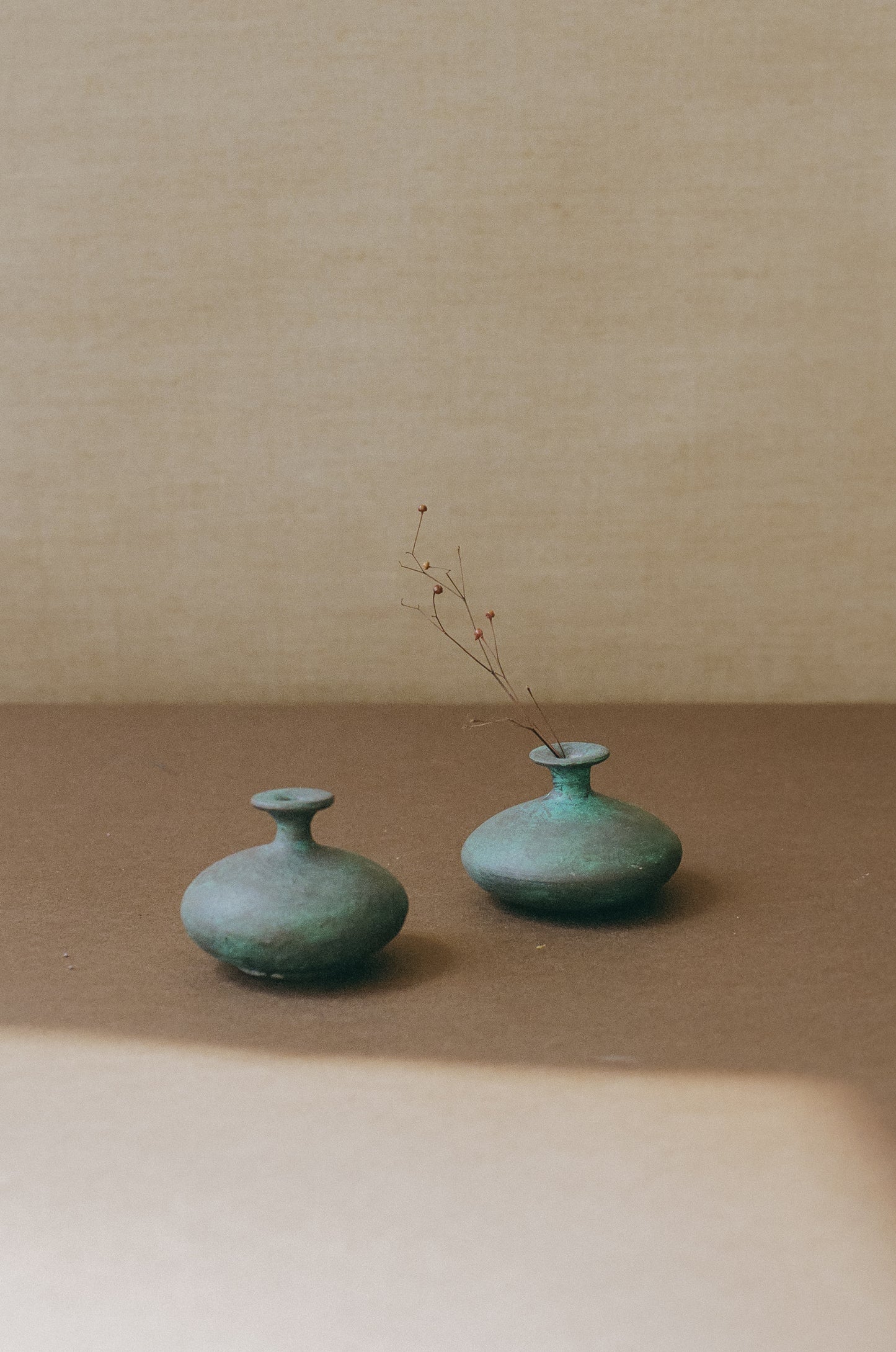 Ceramic Mini Vase, Verdigris