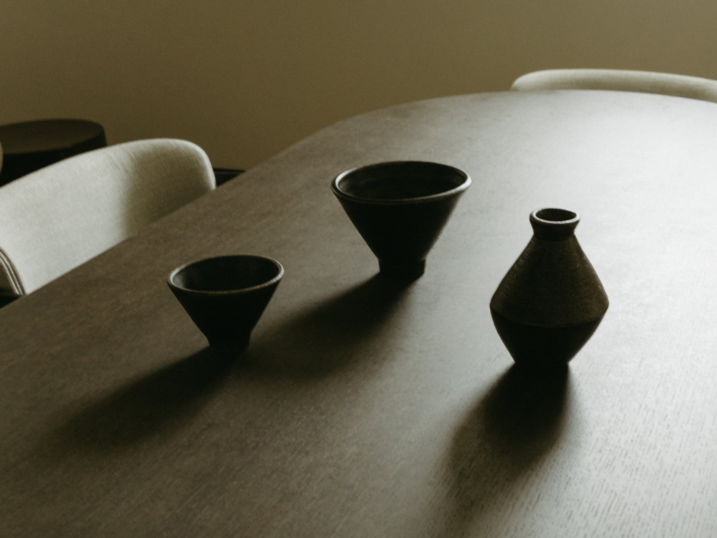 Medium Ceramic Pedestal Bowl, Black