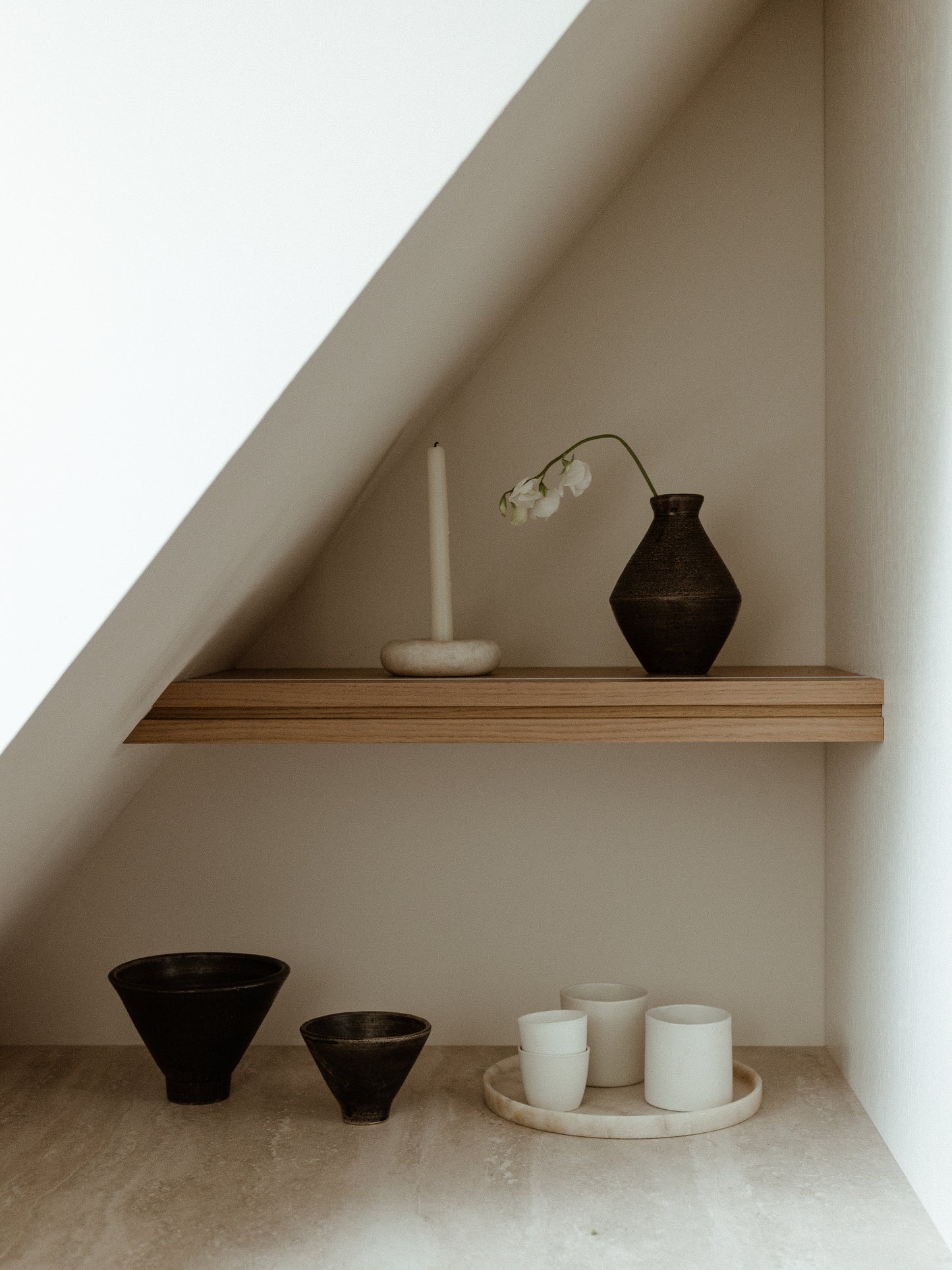 Angular Ceramic Vase, Black