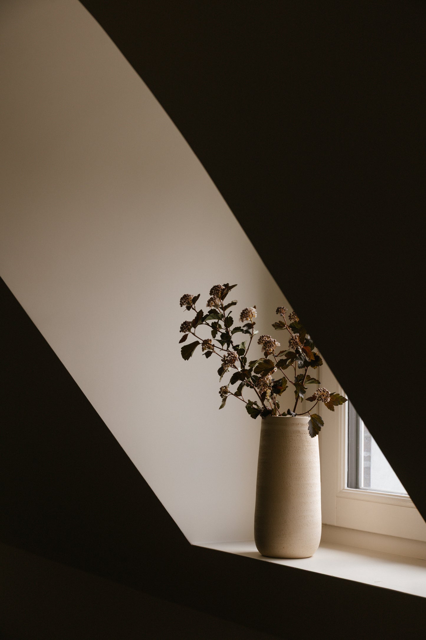 Tall Ceramic Vase, Cream