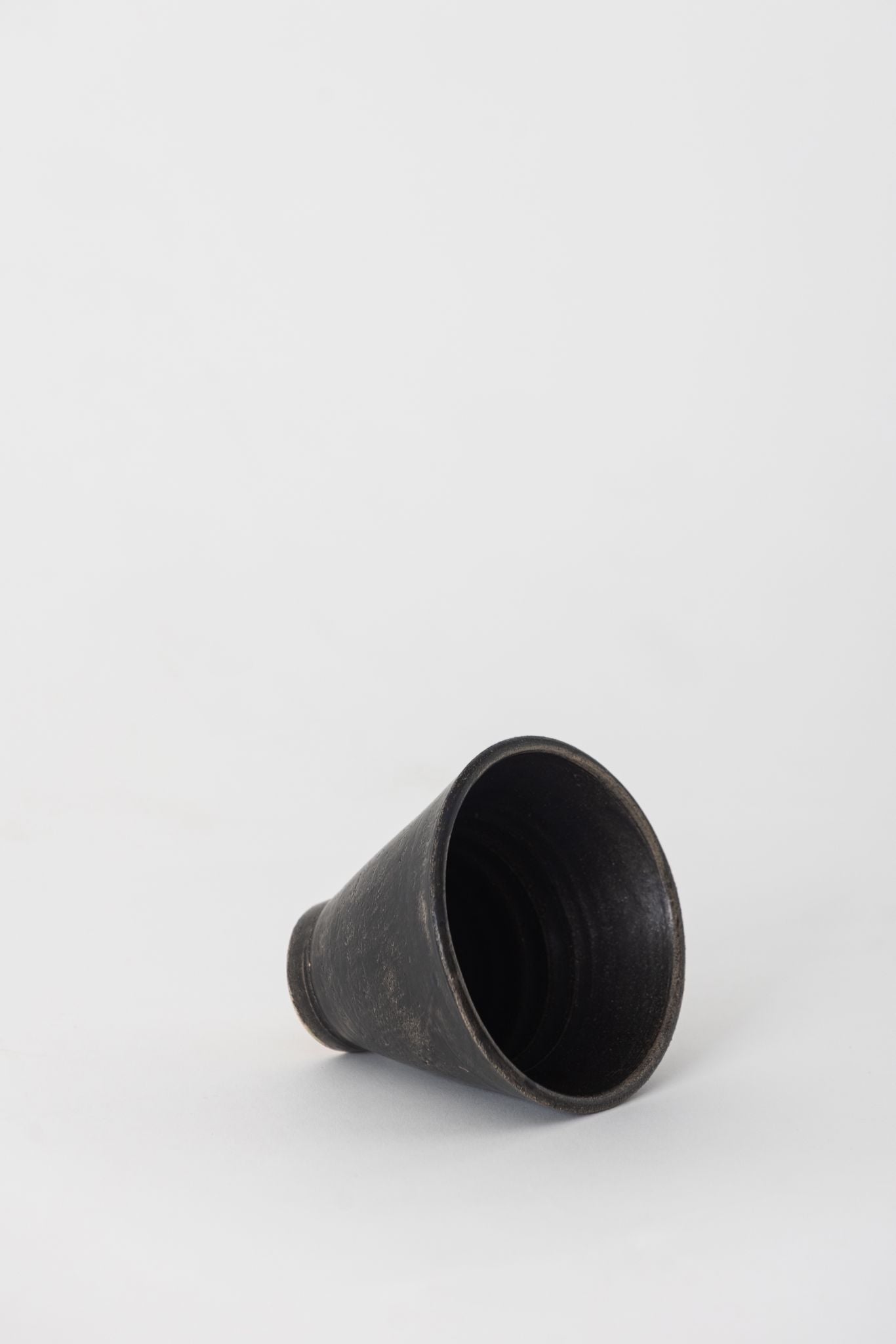 Small Ceramic Pedestal Bowl, Black