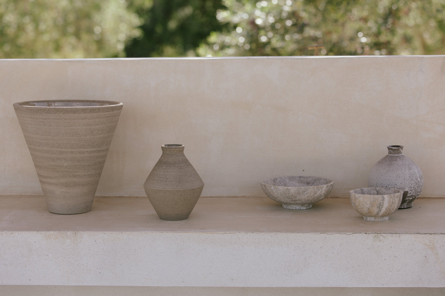 Medium Bowl, Gray Travertine Marble