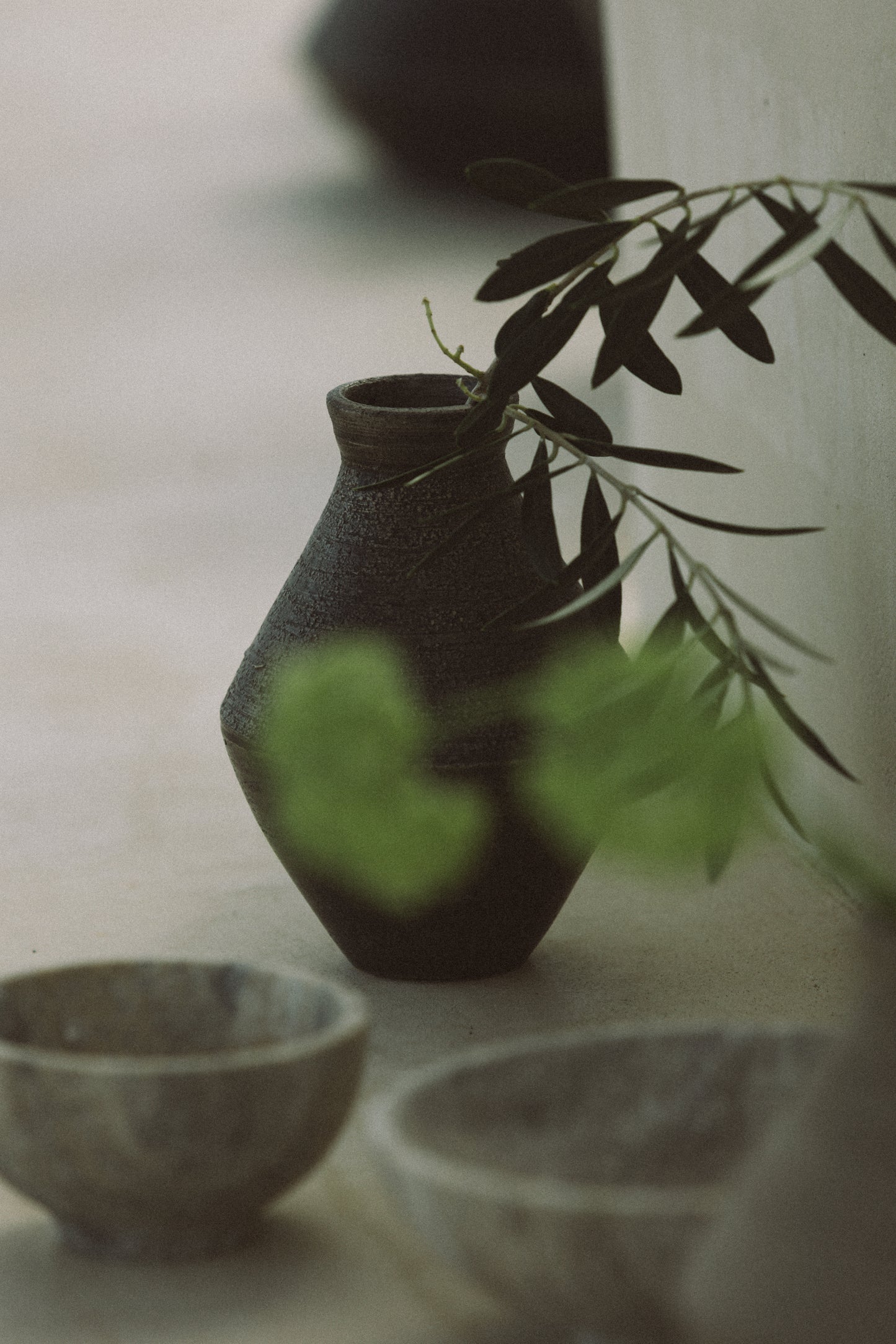 Angular Ceramic Vase, Black