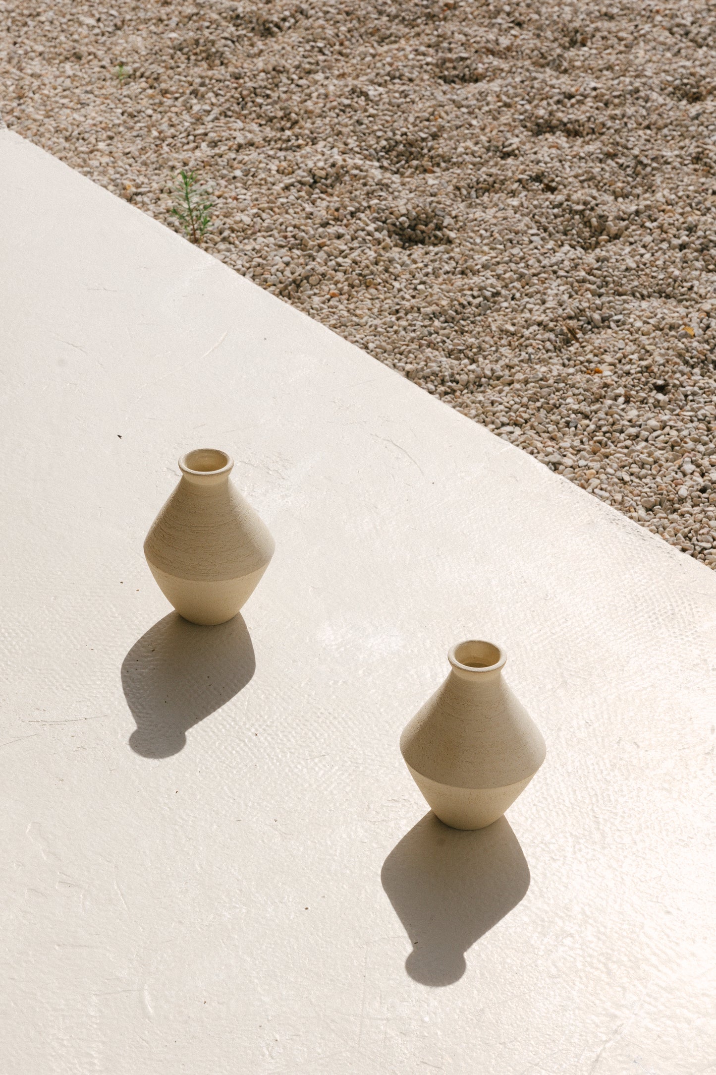 Angular Ceramic Vase, Cream