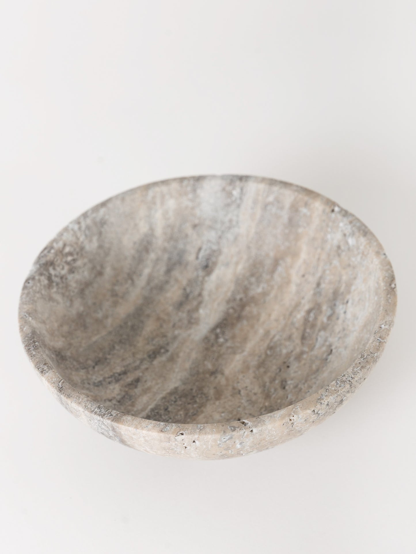 Medium Bowl, Gray Travertine Marble