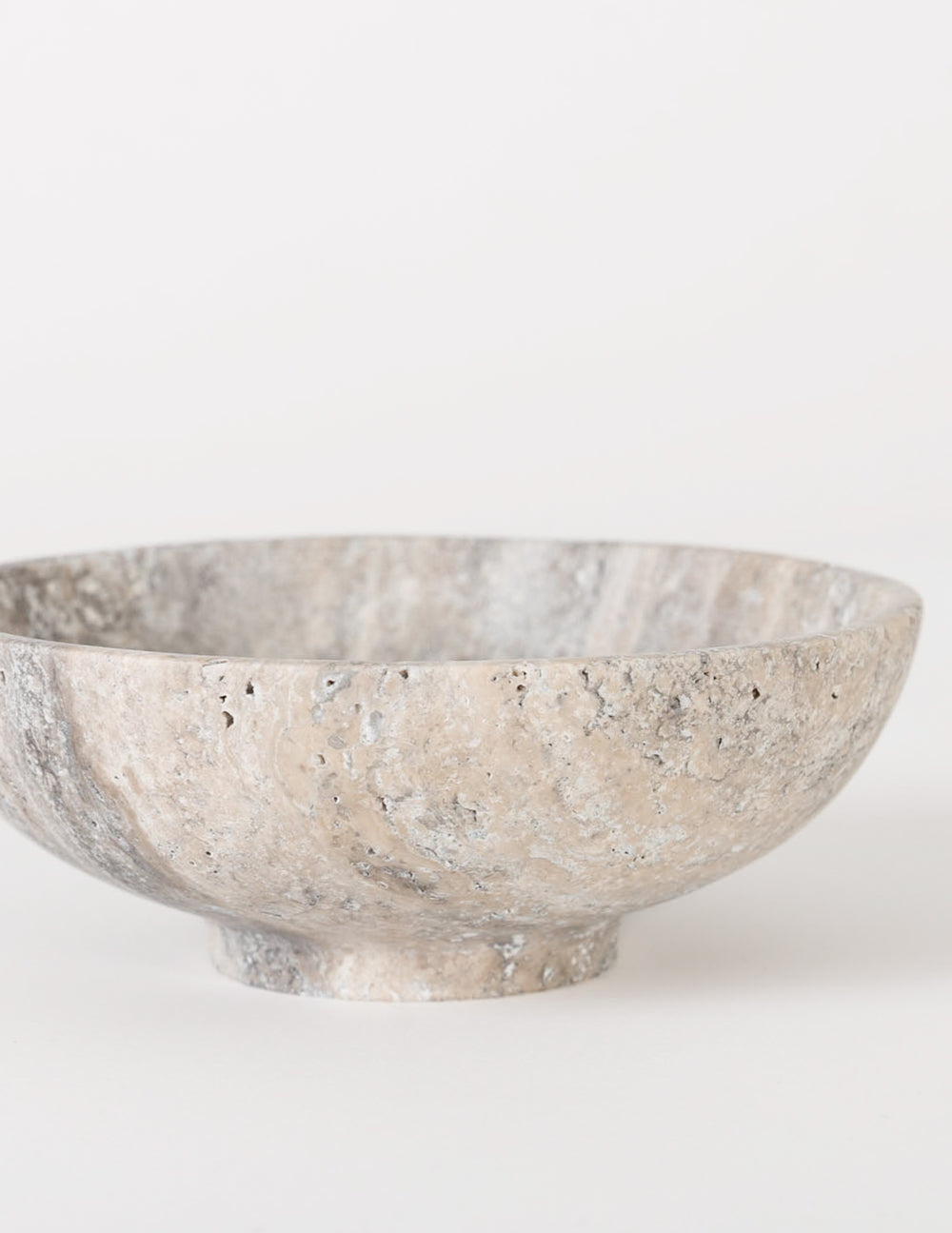 Medium Bowl, Gray Travertine Marble