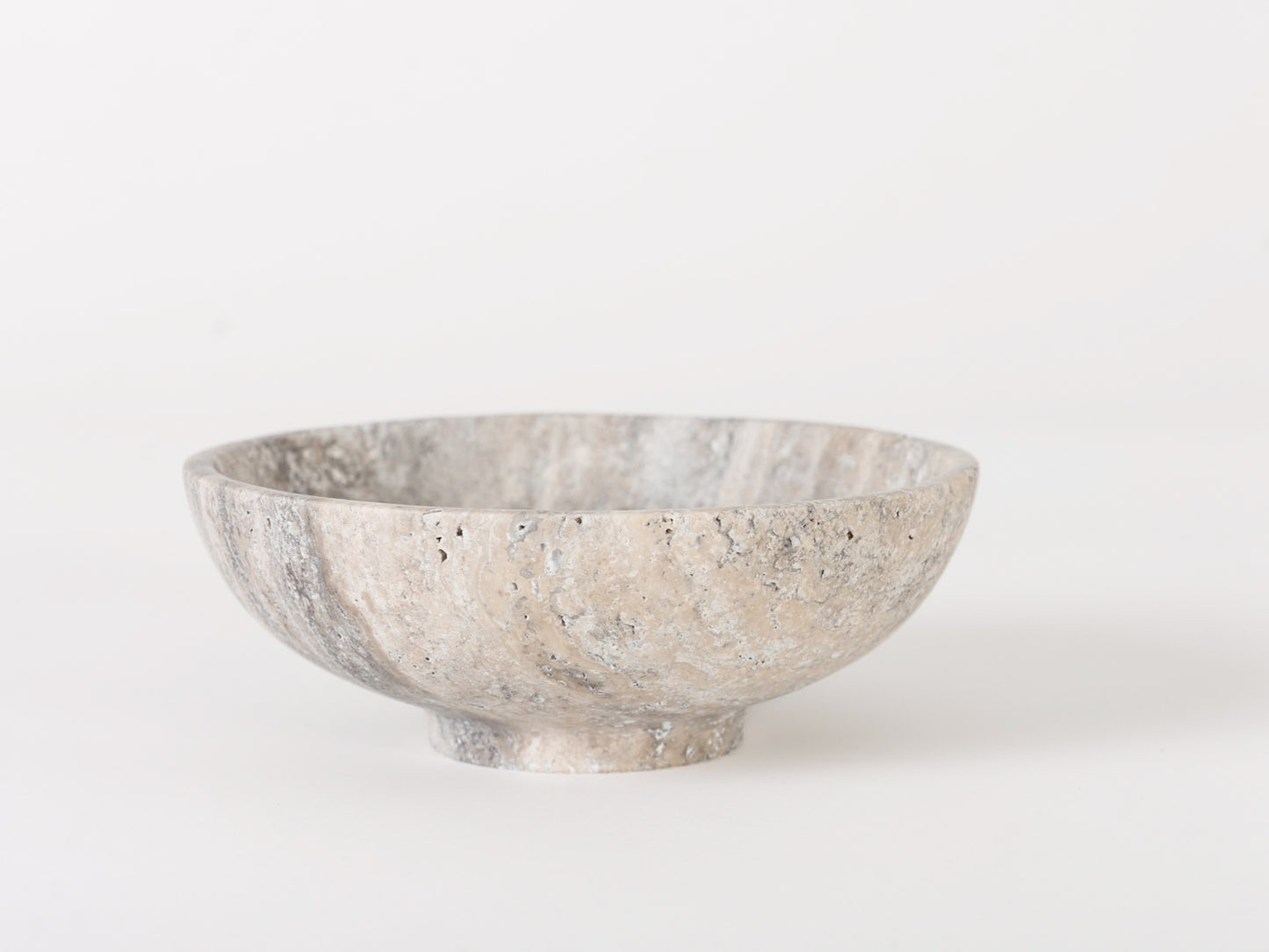 Medium Bowl, Gray Travertine Marble