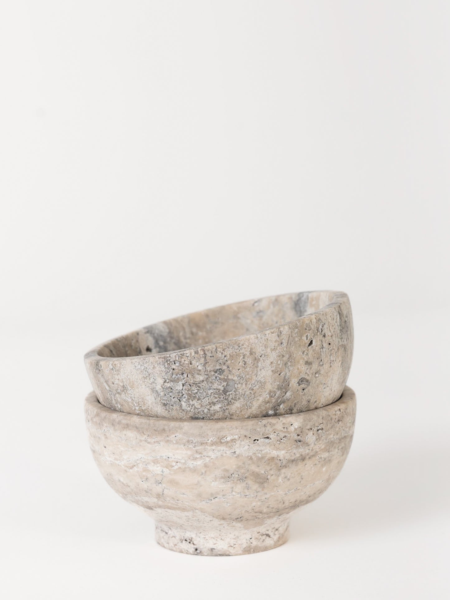 Small Dish, Gray Travertine