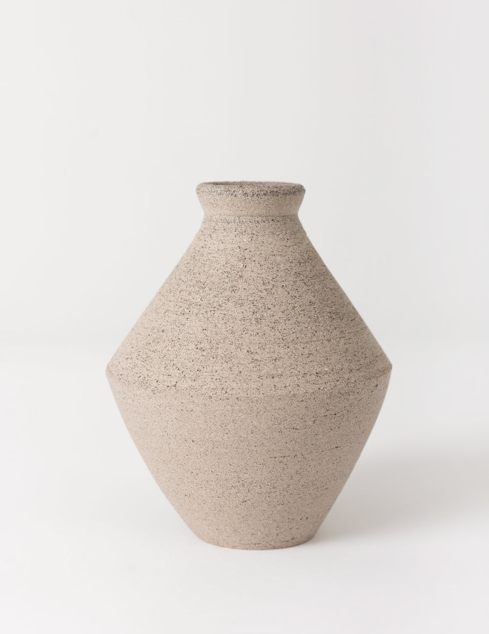 Angular Ceramic Vase, Beige