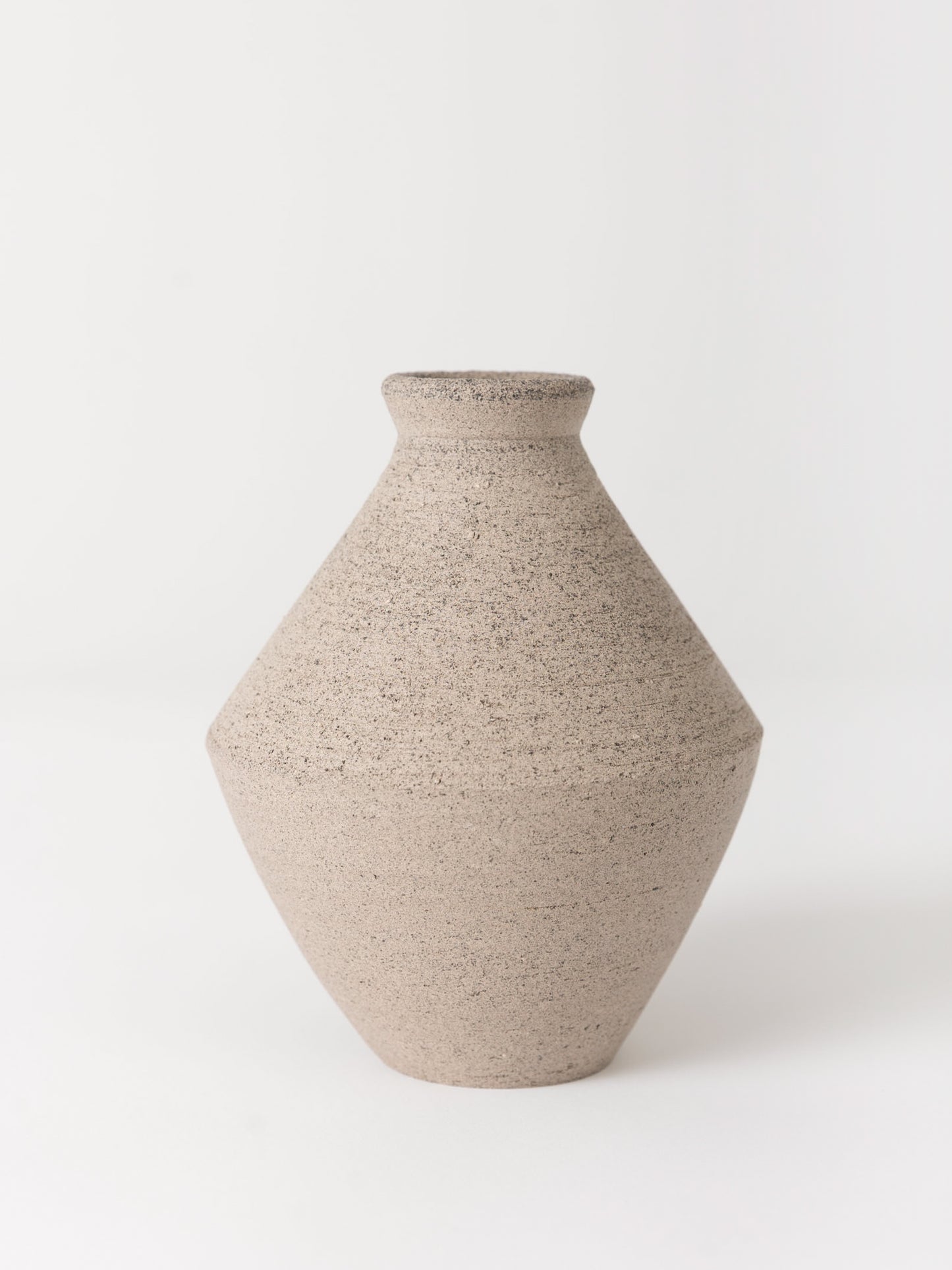 Angular Ceramic Vase, Beige