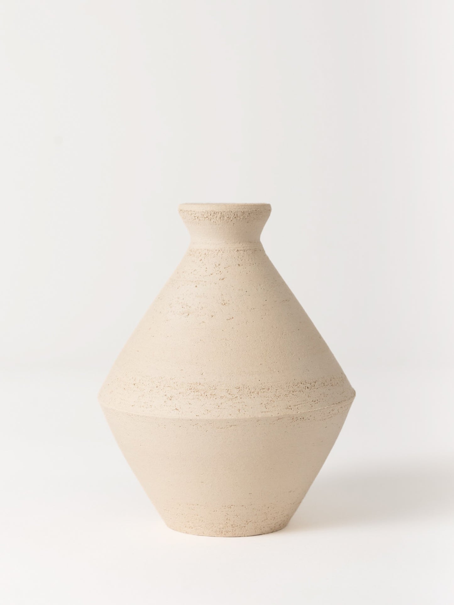 Angular Ceramic Vase, Cream