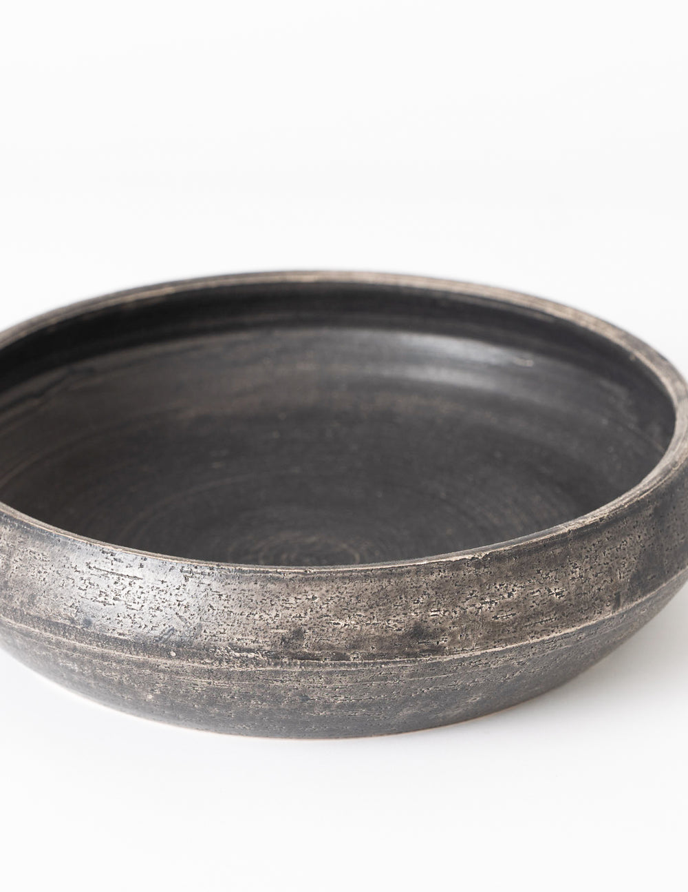 Short Angular Ceramic Serving Bowl, Black