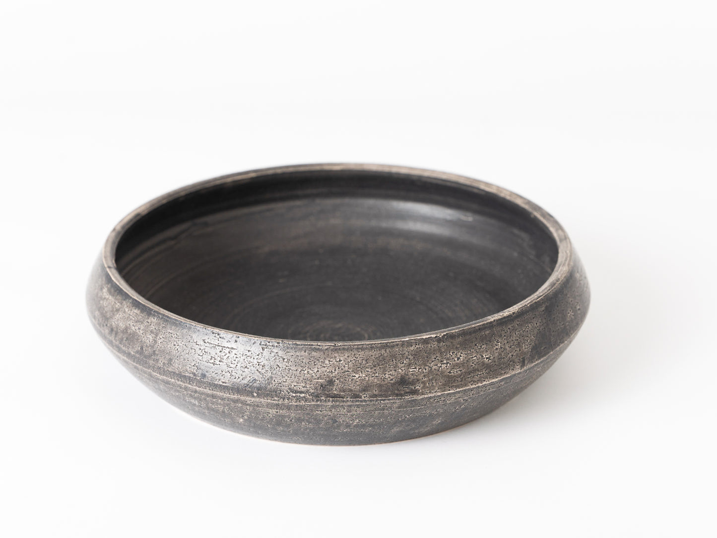 Short Angular Ceramic Serving Bowl, Black