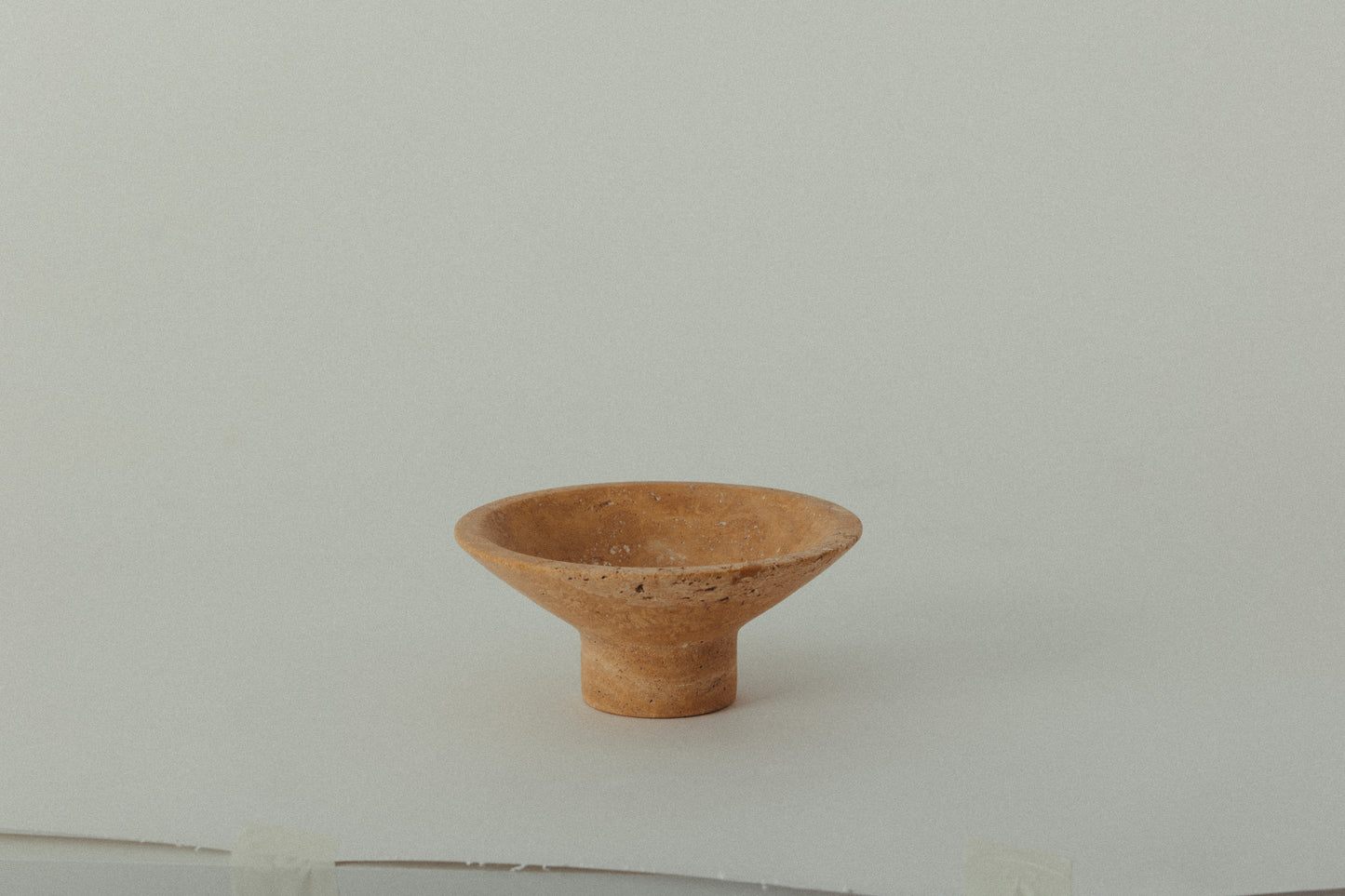 Pedestal Vessel, Yellow Travertine Marble