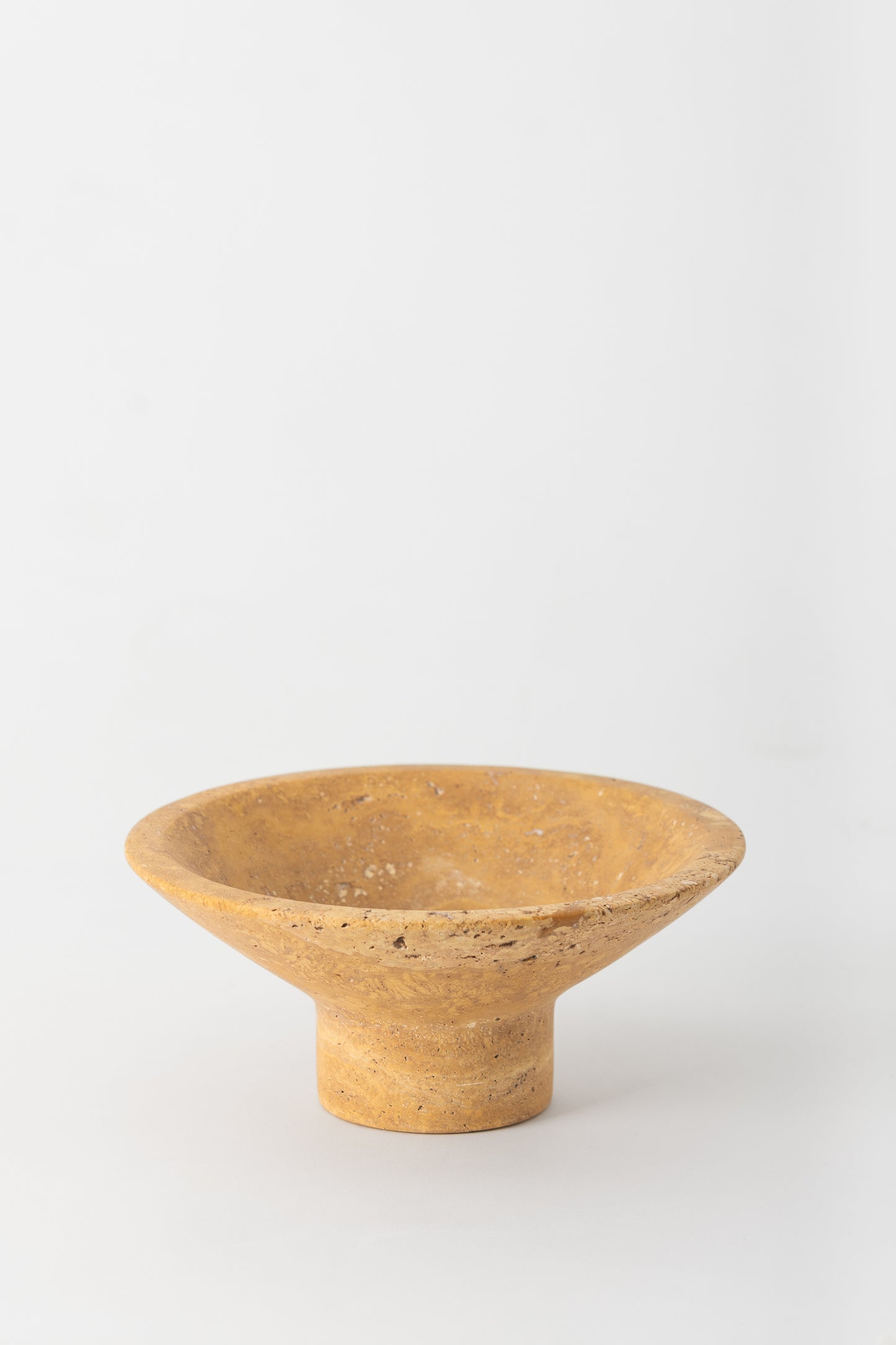 Pedestal Vessel, Yellow Travertine Marble