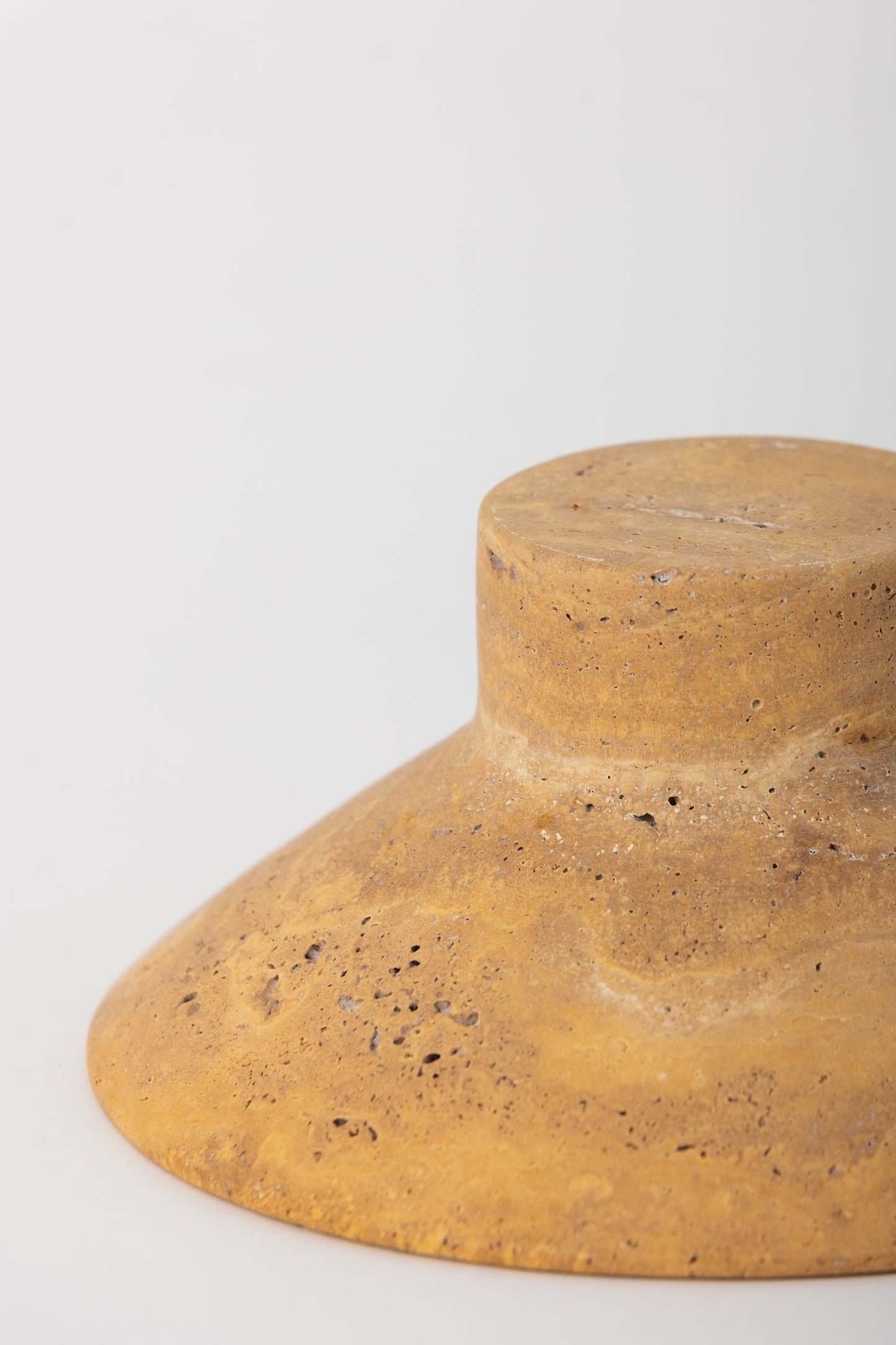 Pedestal Vessel, Yellow Travertine Marble
