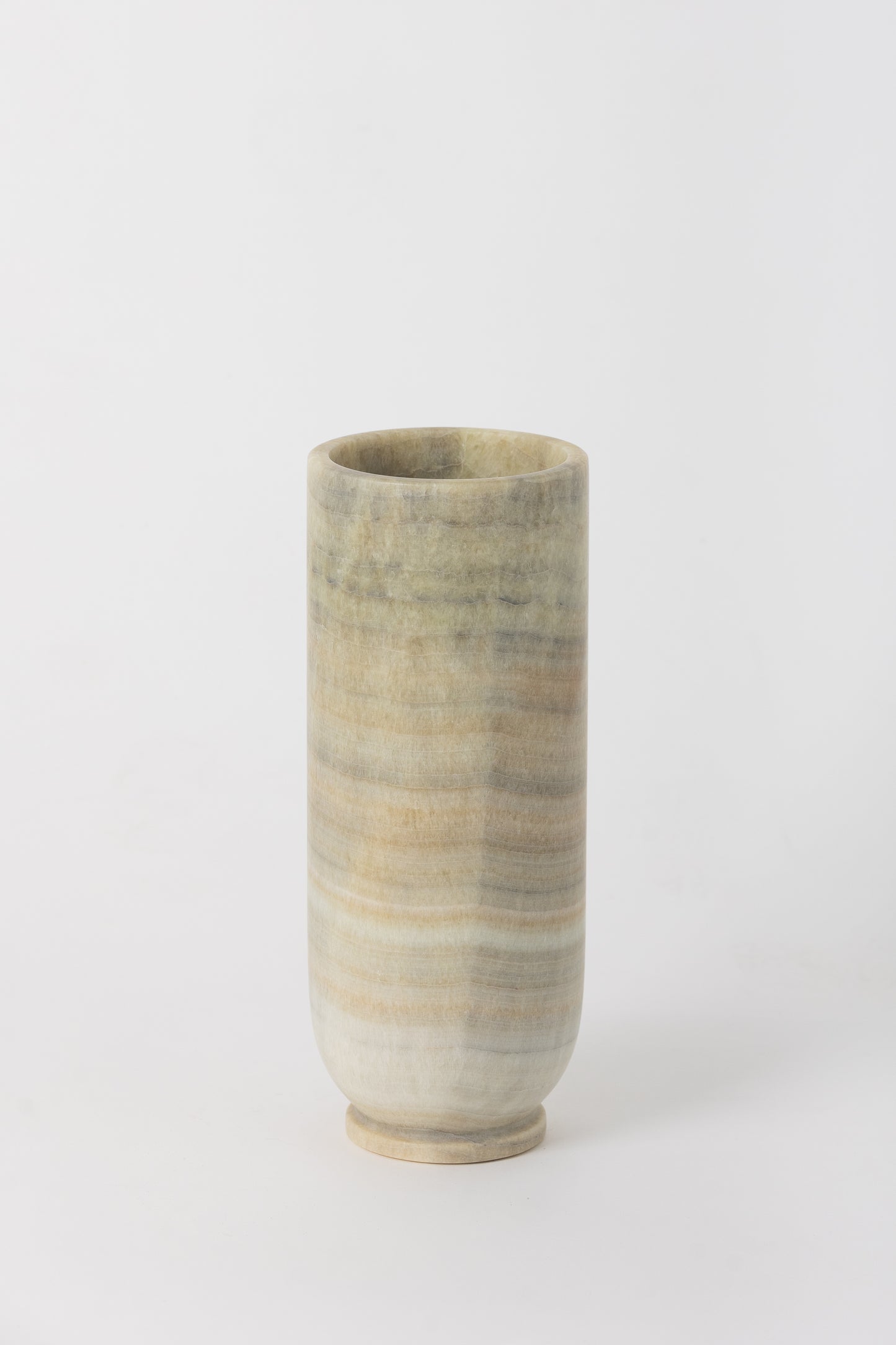Tall Cylindrical Vase, Onyx Marble
