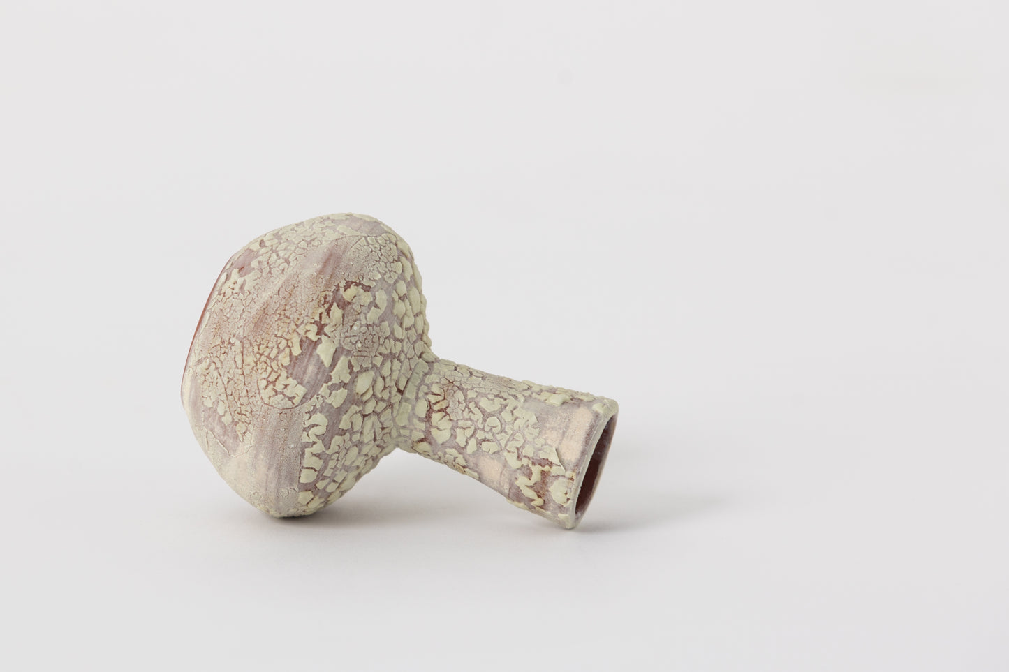 Wide-Mouth Ceramic Mini Vase, Crackled