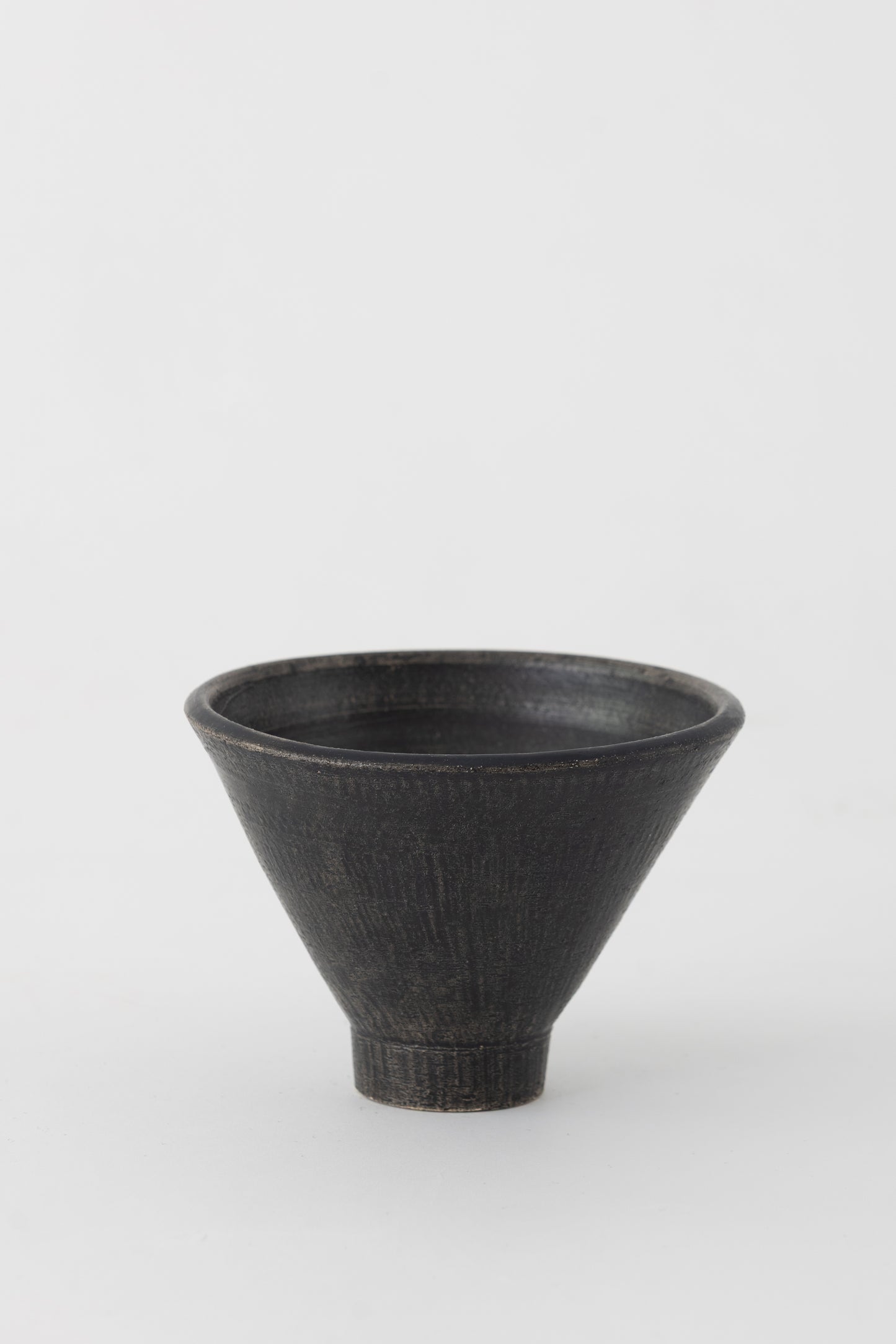 Medium Ceramic Pedestal Bowl, Black