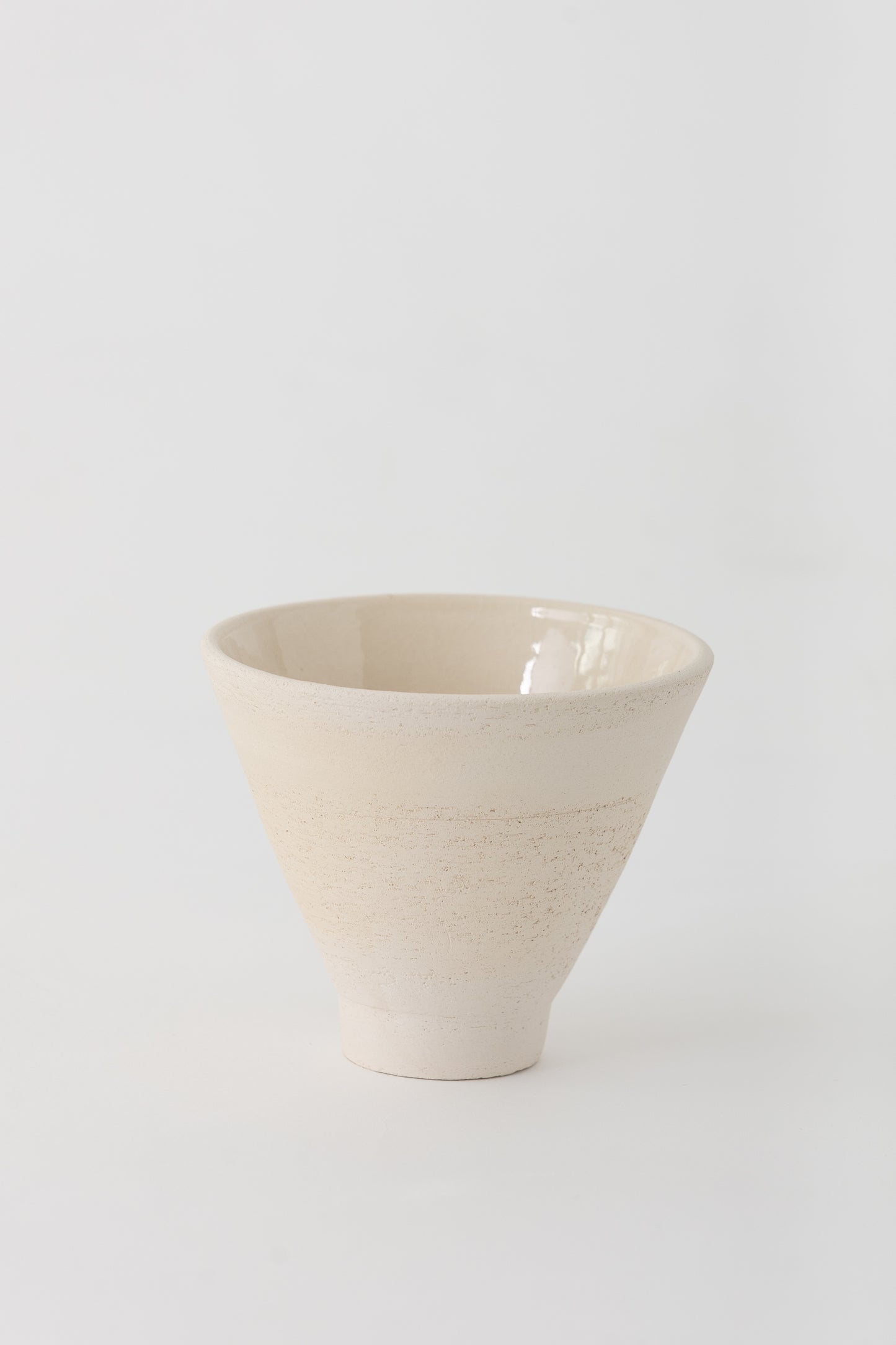 Small Ceramic Pedestal Bowl, Cream