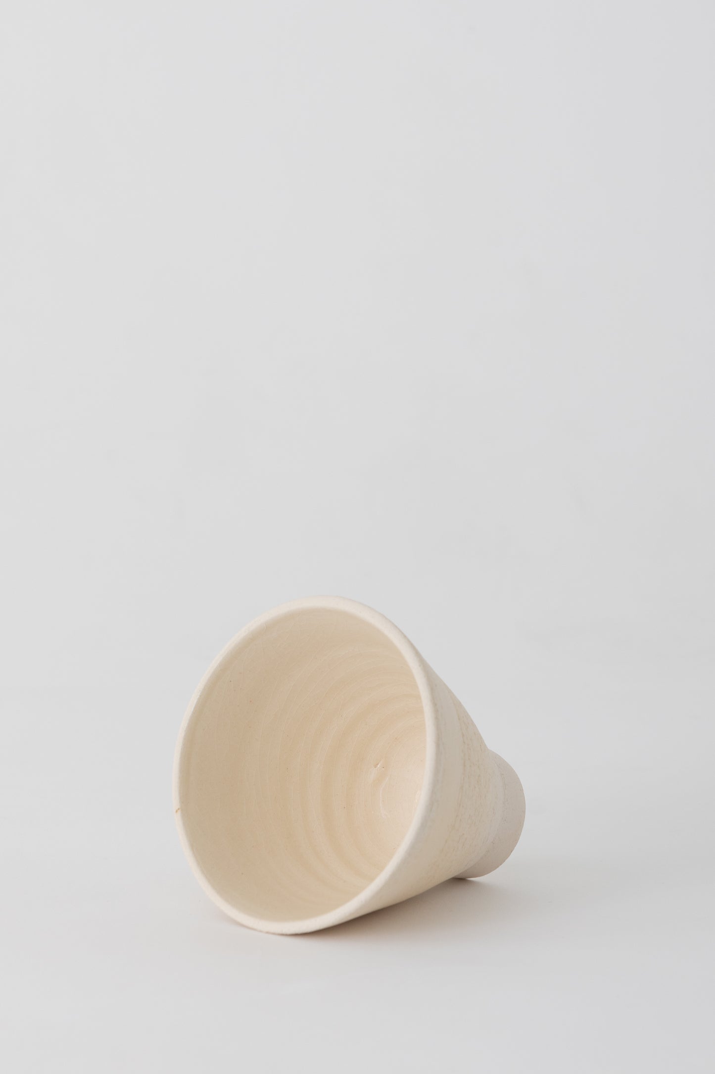 Small Ceramic Pedestal Bowl, Cream