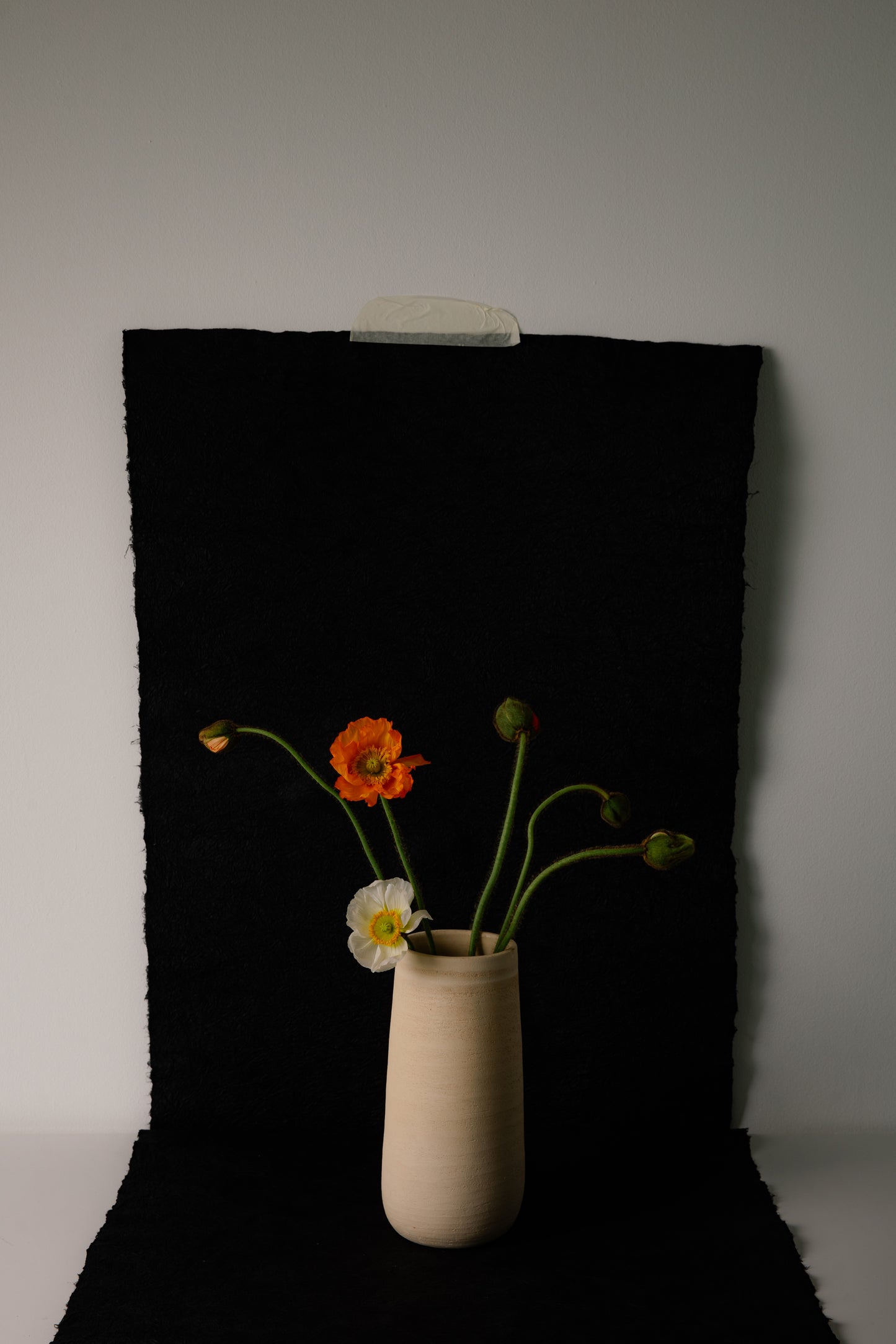 Tall Ceramic Vase, Cream