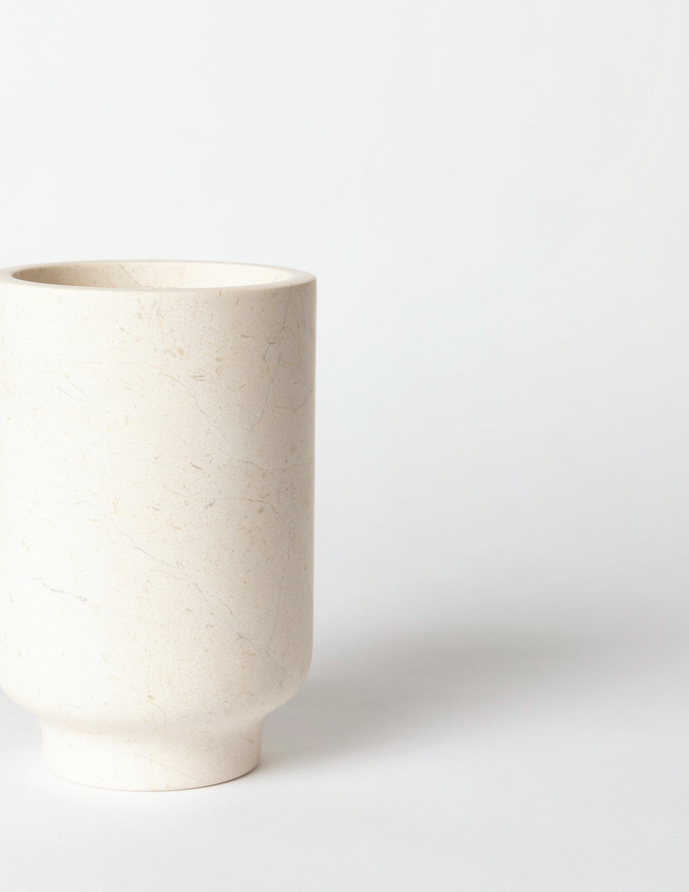 Large Vase, Crema Marfil Marble