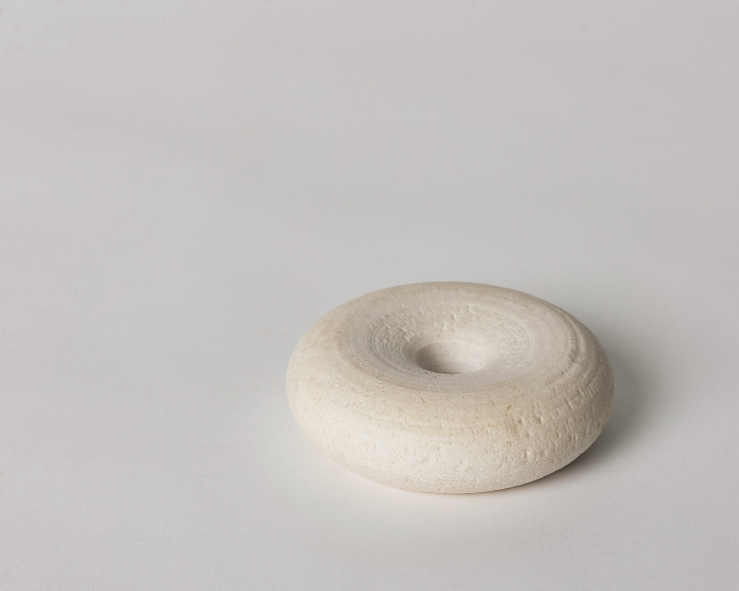 Donut Candle Holder, Crema Marfil Marble