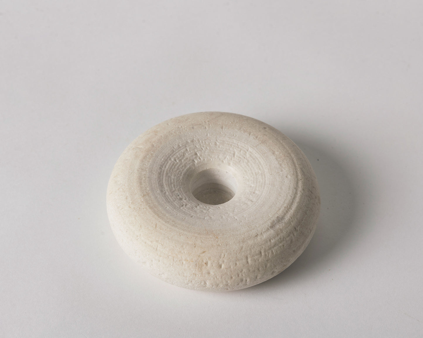 Donut Candle Holder, Crema Marfil Marble