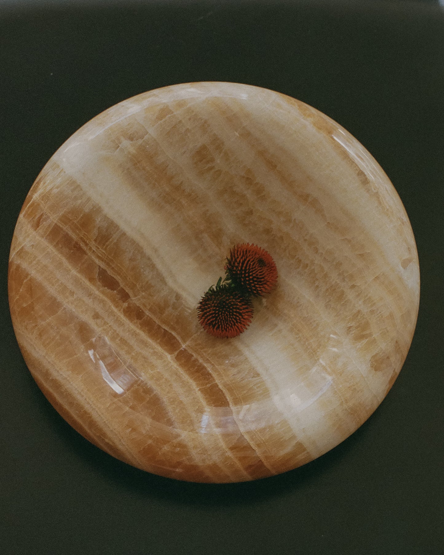 Medium Rounded Bowl, Cola Onyx Marble