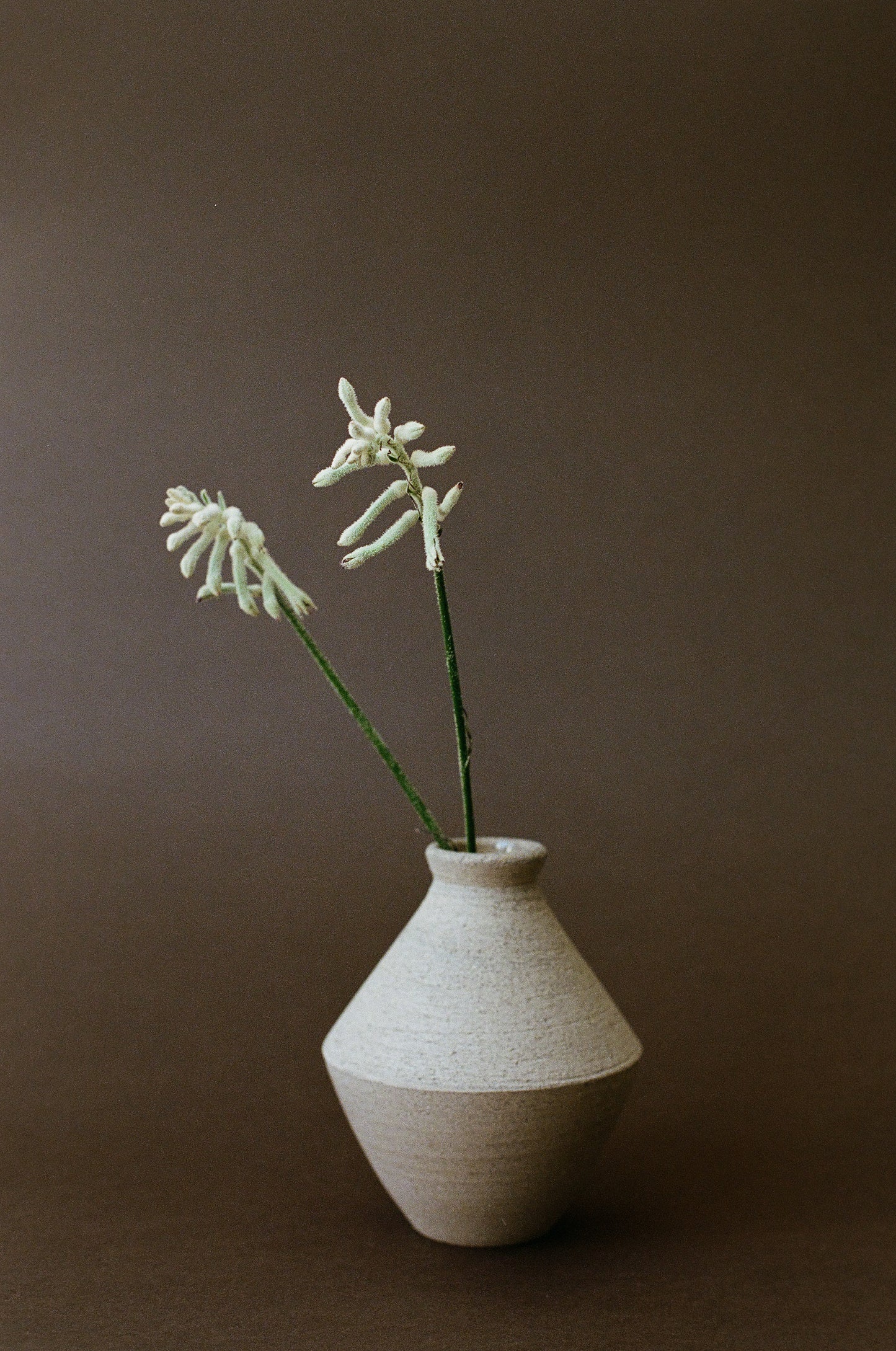Angular Ceramic Vase, Beige