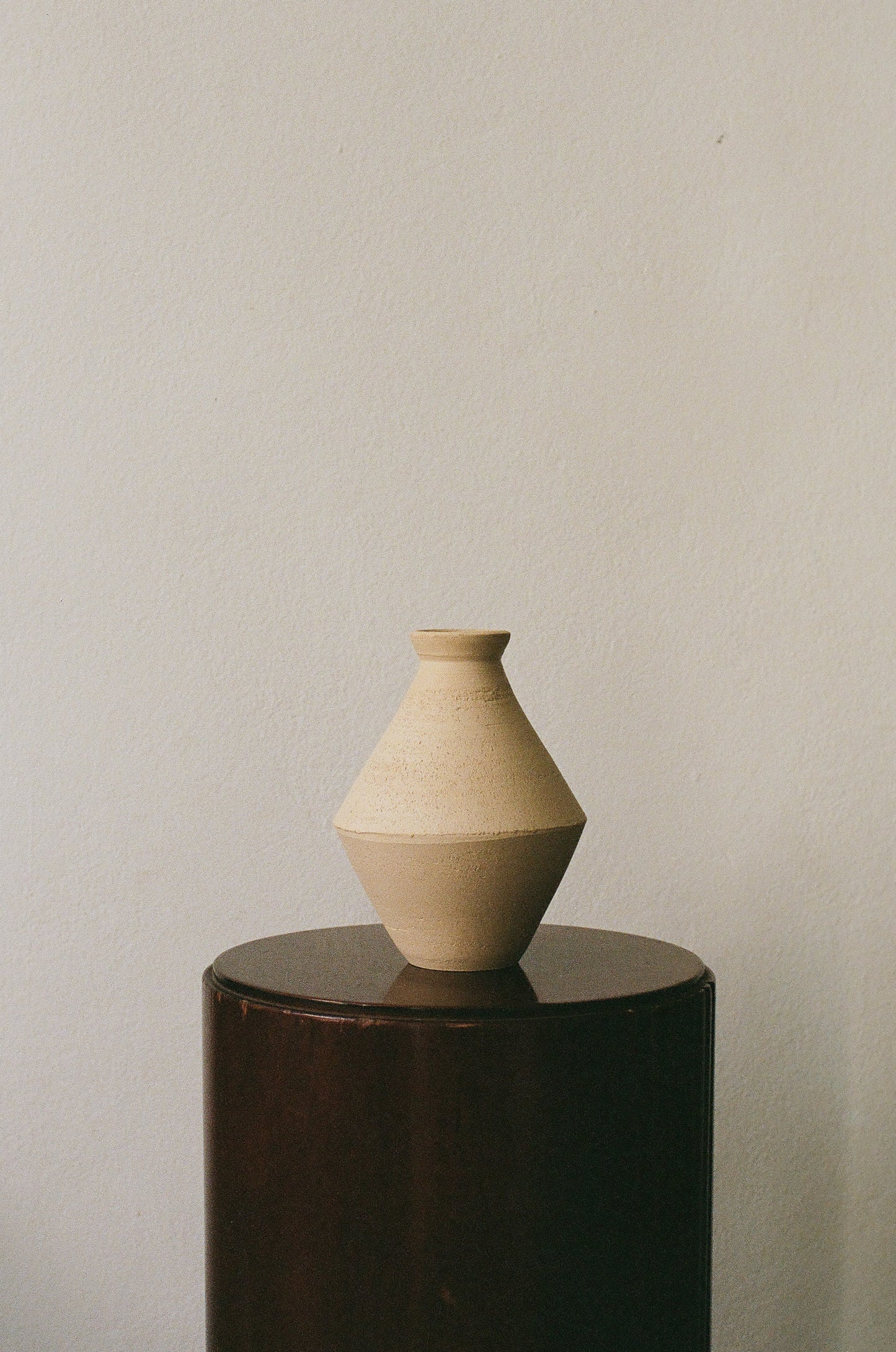 Angular Ceramic Vase, Cream