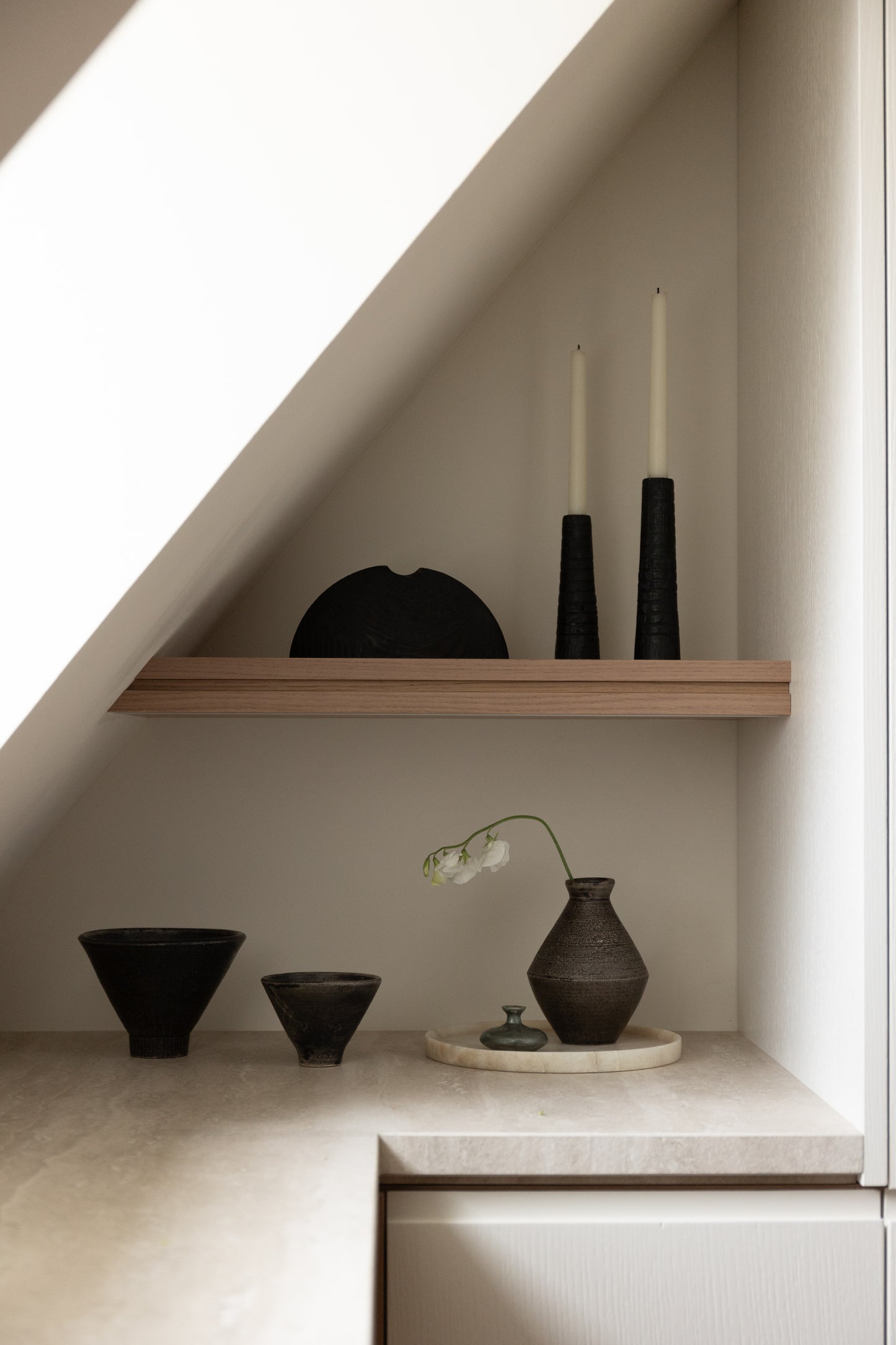 Burnt Wood Candle Holder, Small