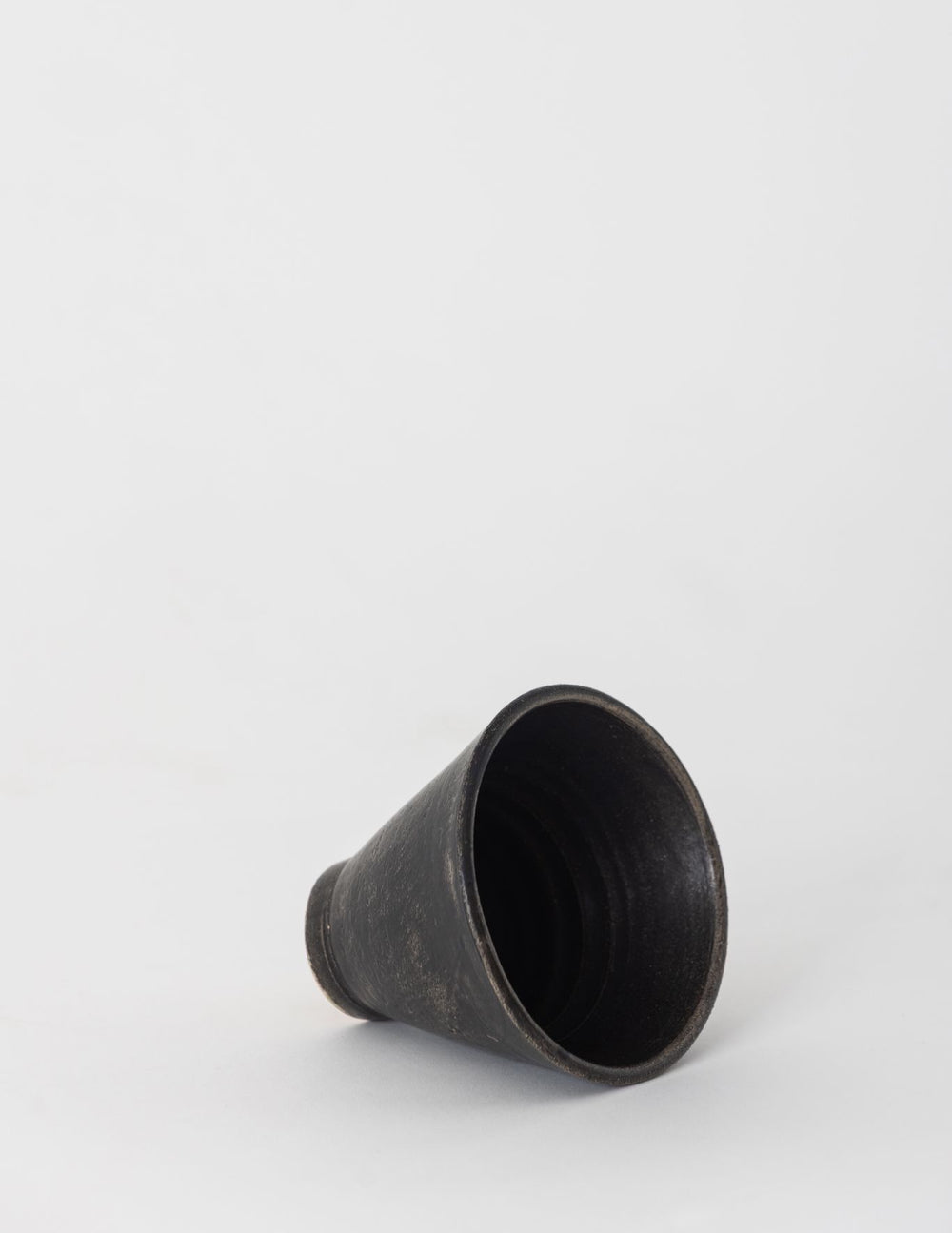Small Ceramic Pedestal Bowl, Black
