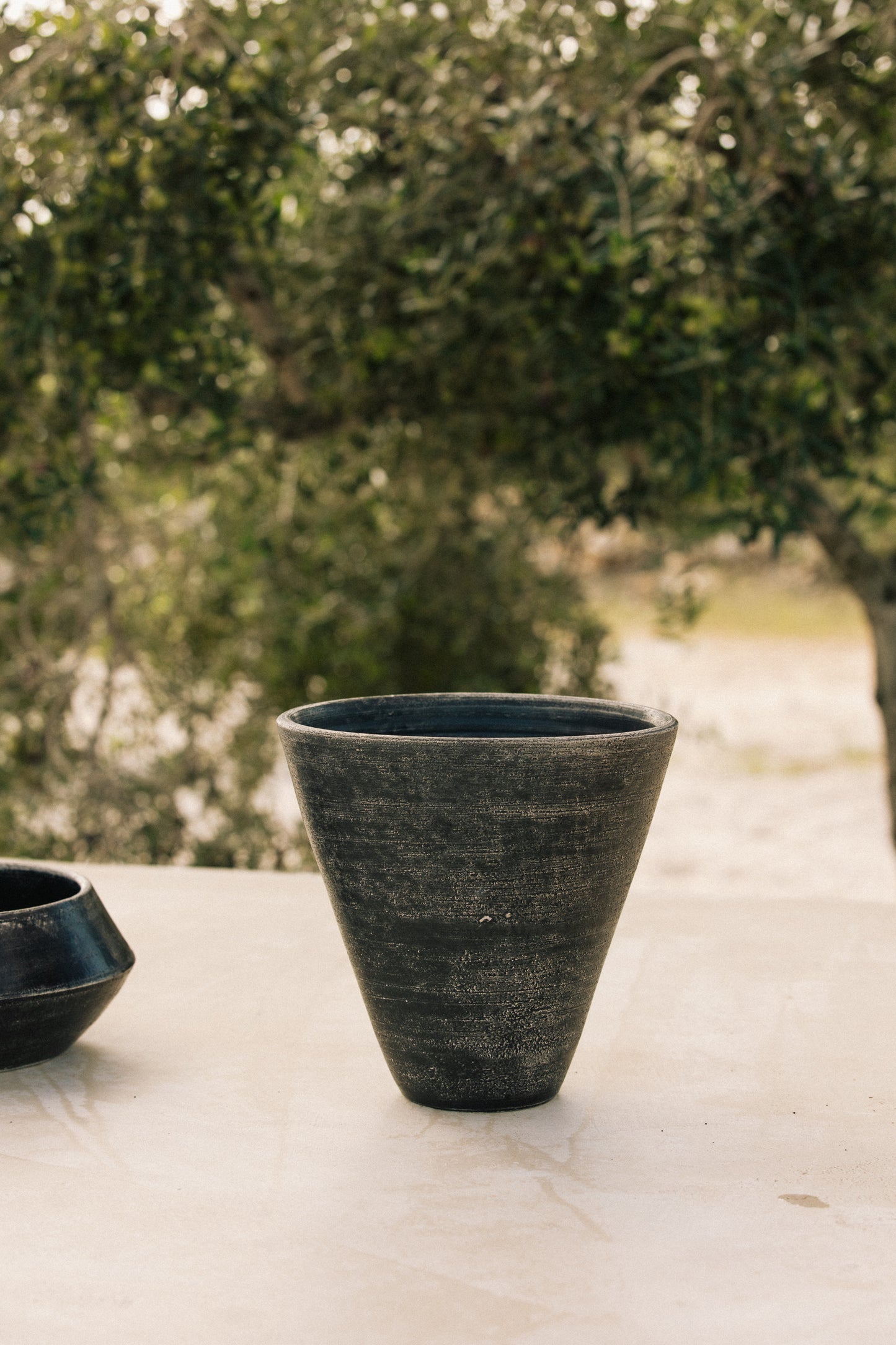 Ceramic Orchid Pot, Black