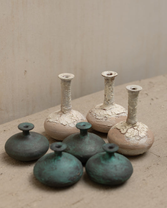 Ceramic Mini Vase, Verdigris