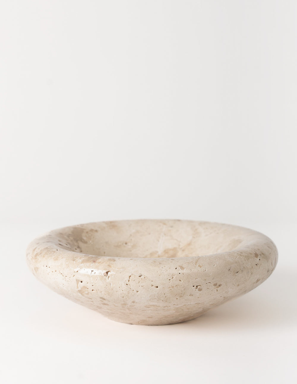 Medium Rounded Bowl, Yellow Travertine Marble
