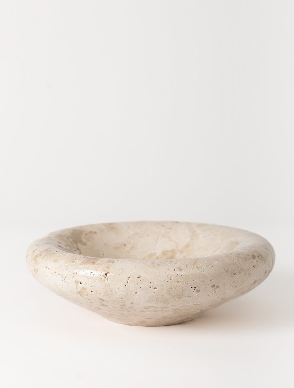 Medium Rounded Bowl, Yellow Travertine Marble