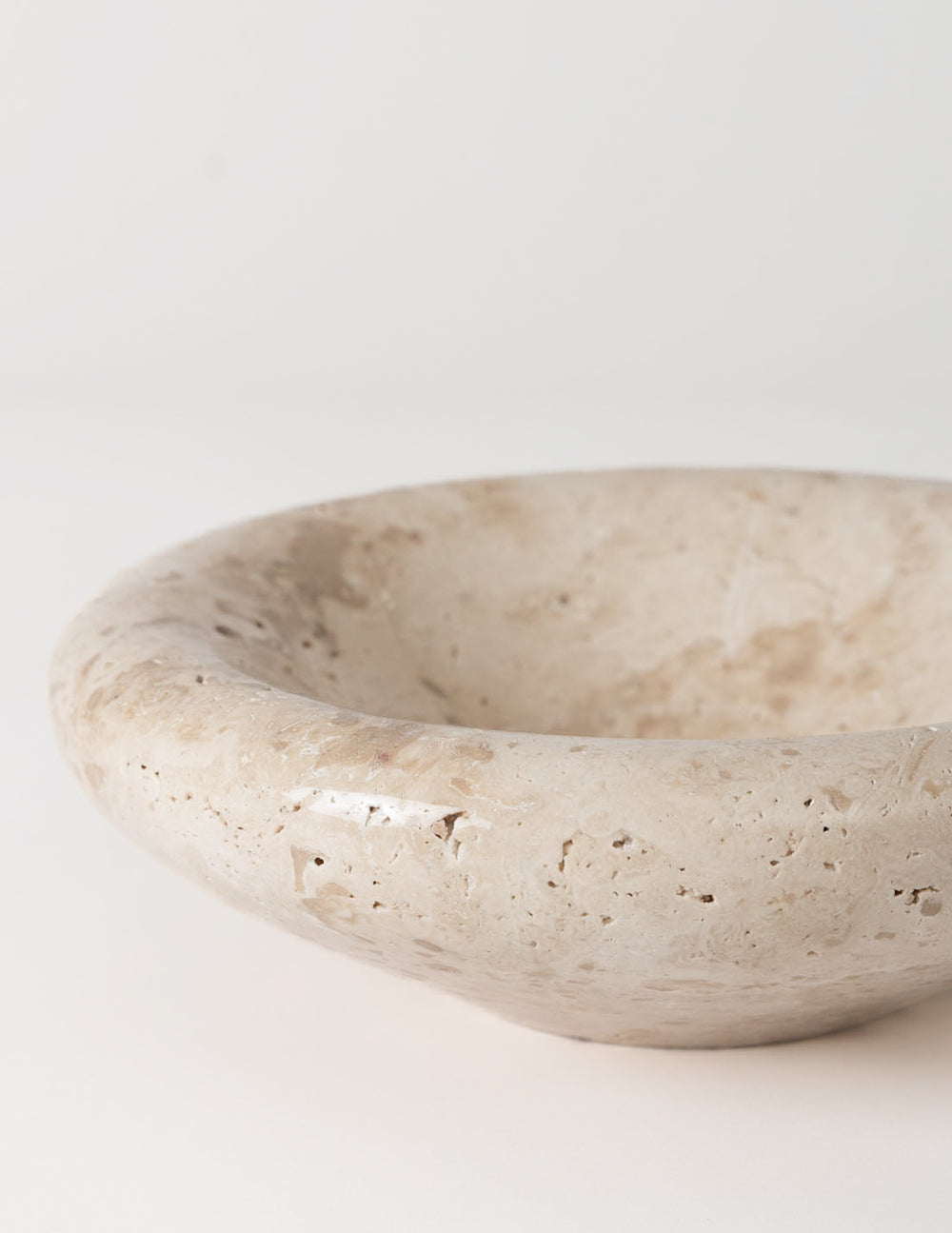 Medium Rounded Bowl, Yellow Travertine Marble