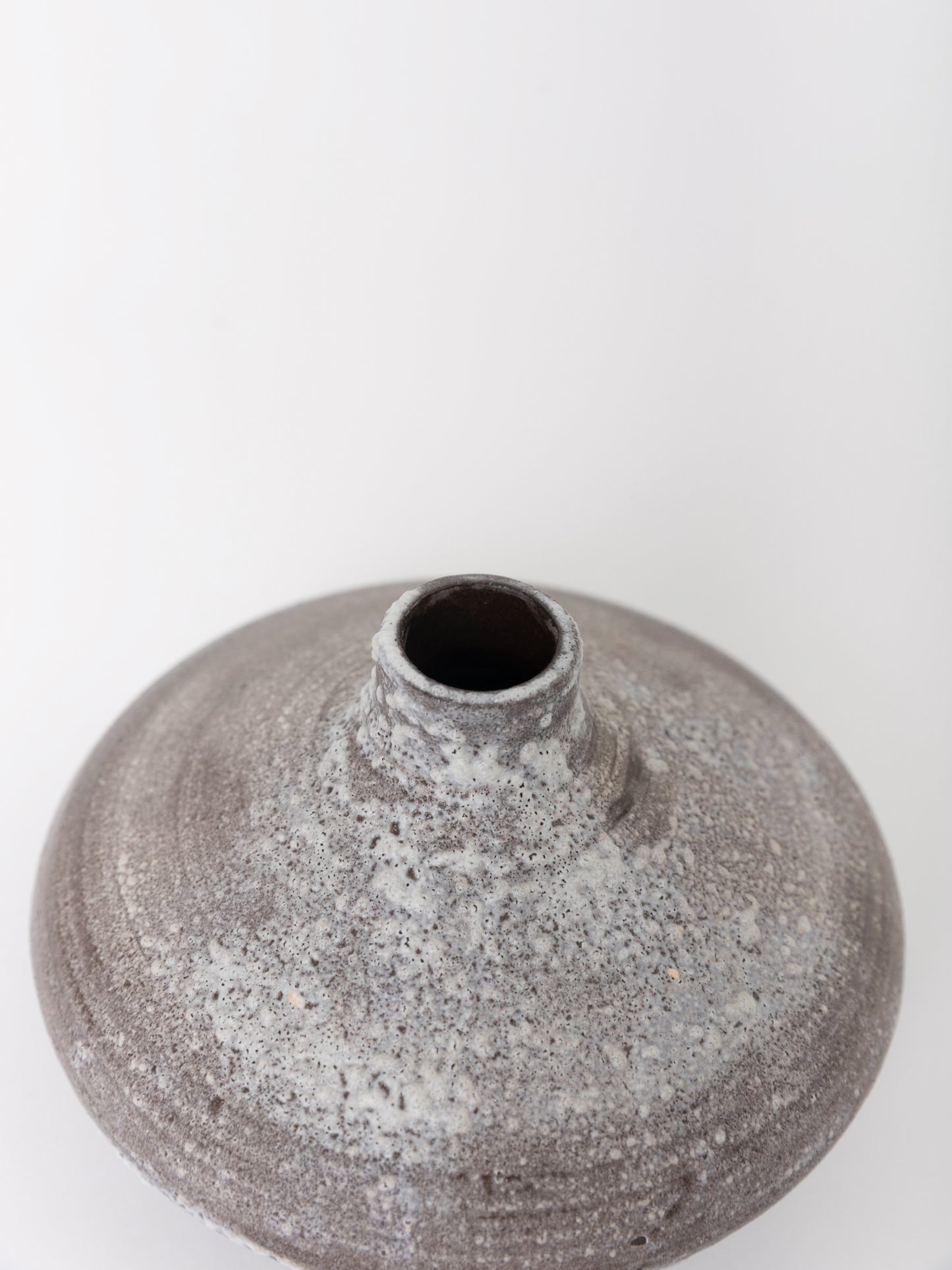 Short Bud Vase, Brown with White Lava