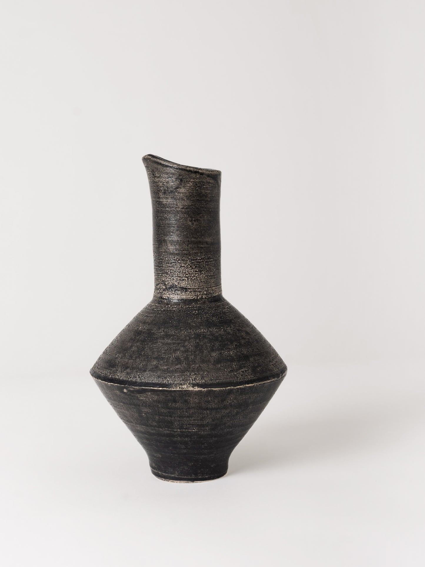 Angular Ceramic Pitcher, Black