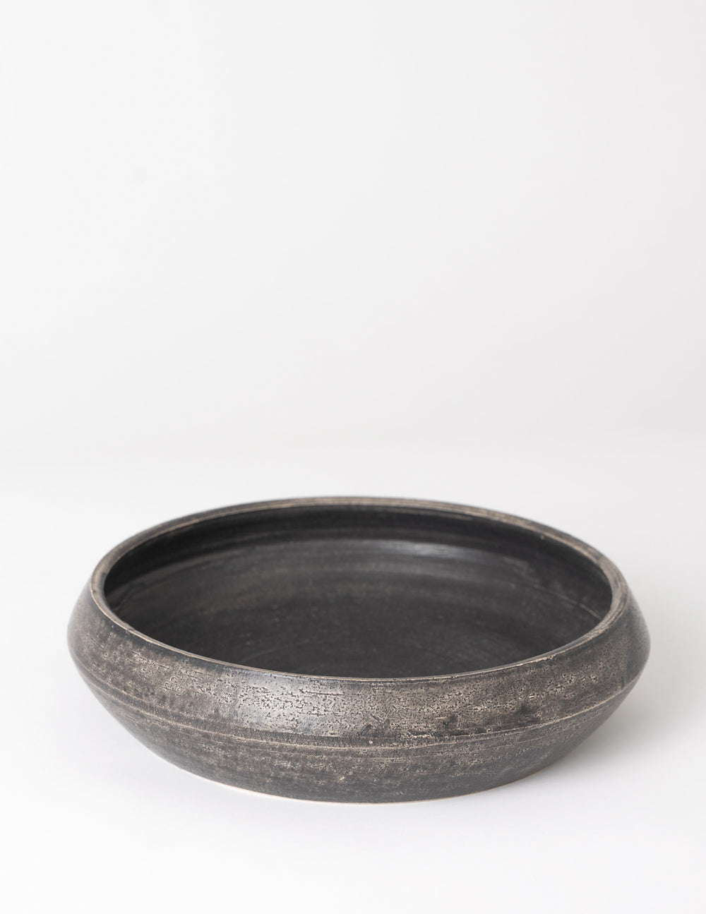 Short Angular Ceramic Serving Bowl, Black