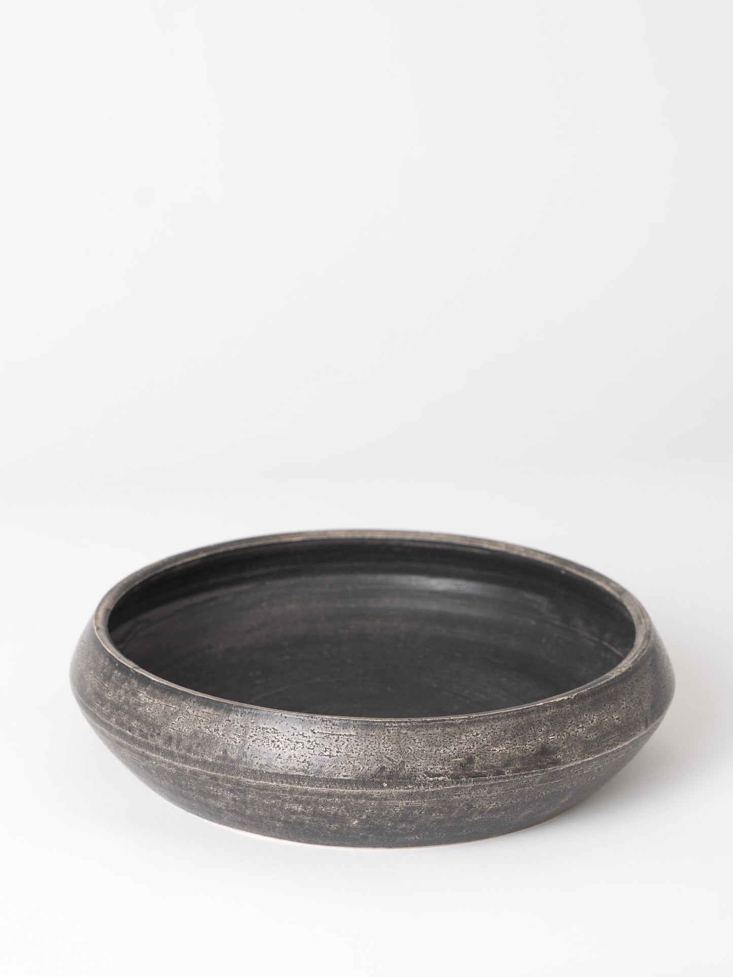 Short Angular Ceramic Serving Bowl, Black