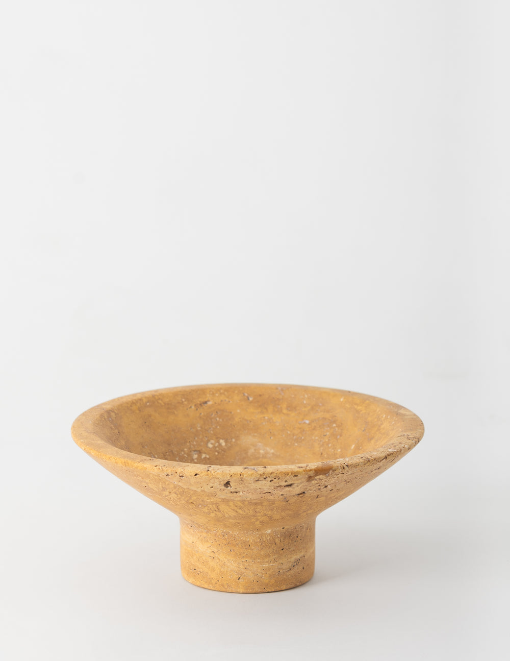 Pedestal Vessel, Yellow Travertine Marble