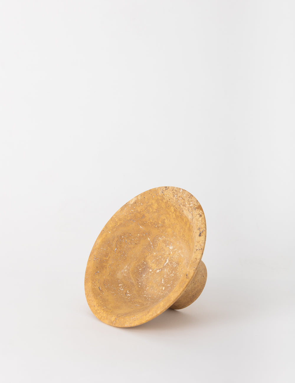 Pedestal Vessel, Yellow Travertine Marble