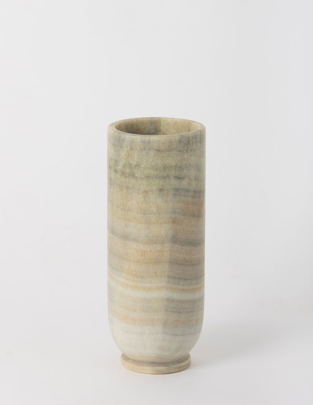 Tall Cylindrical Vase, Onyx Marble