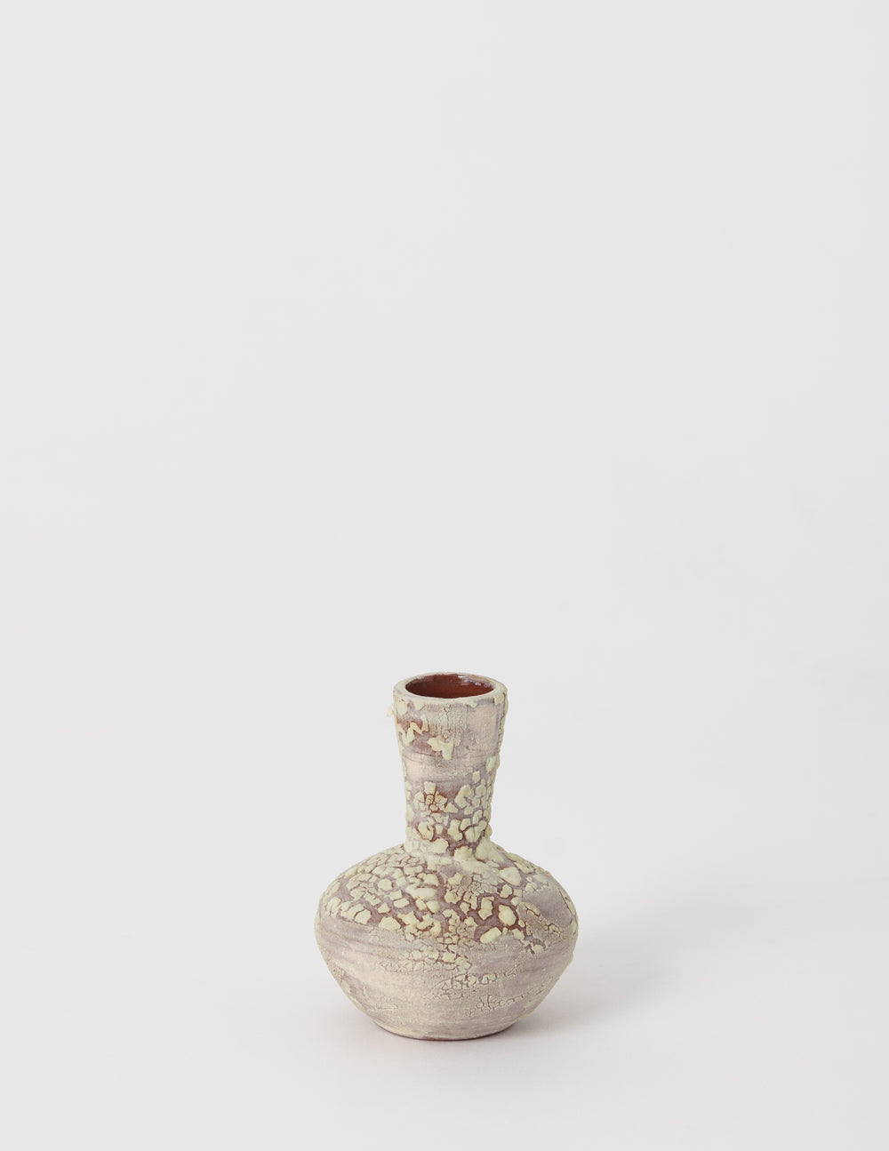 Wide-Mouth Ceramic Mini Vase, Crackled
