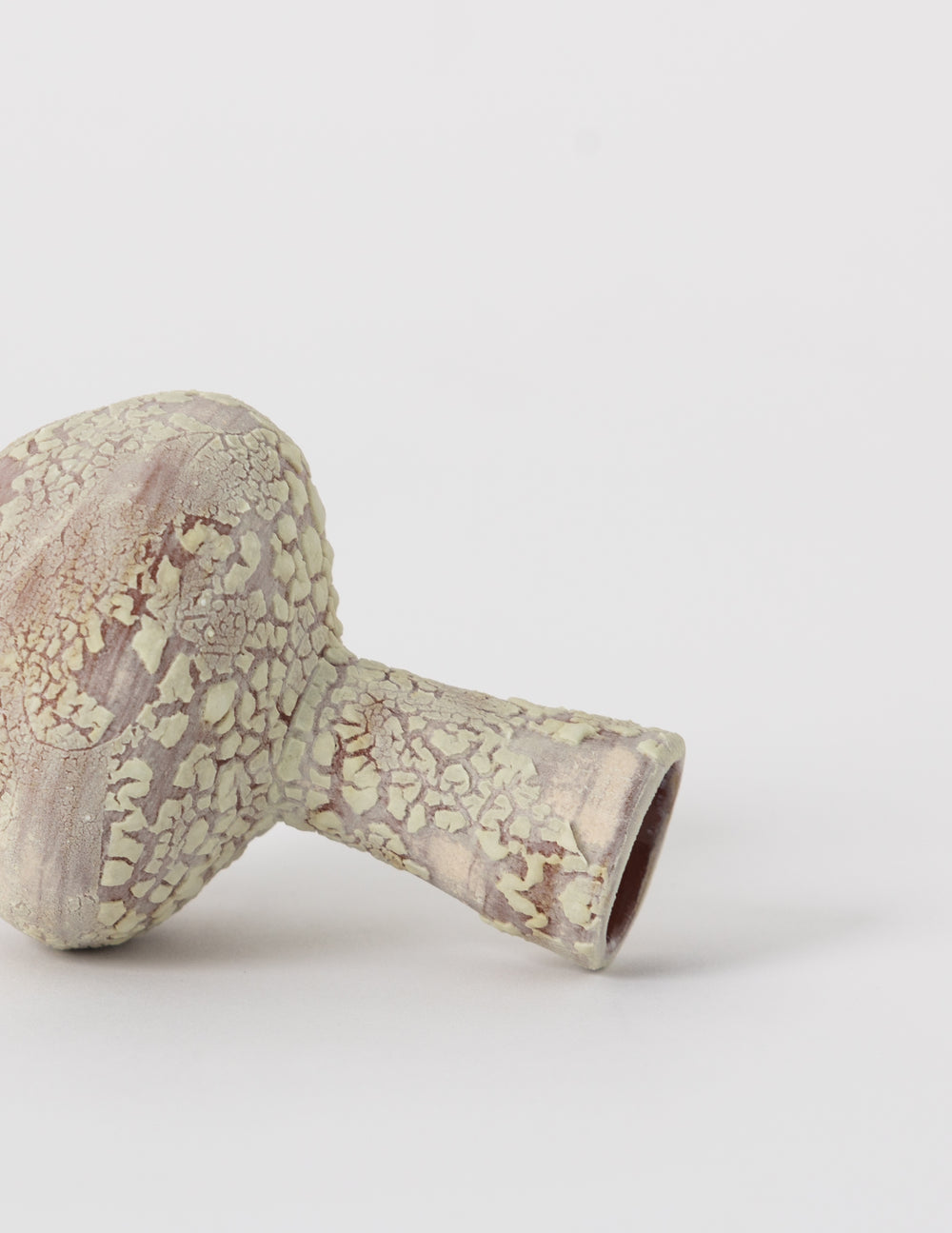 Wide-Mouth Ceramic Mini Vase, Crackled