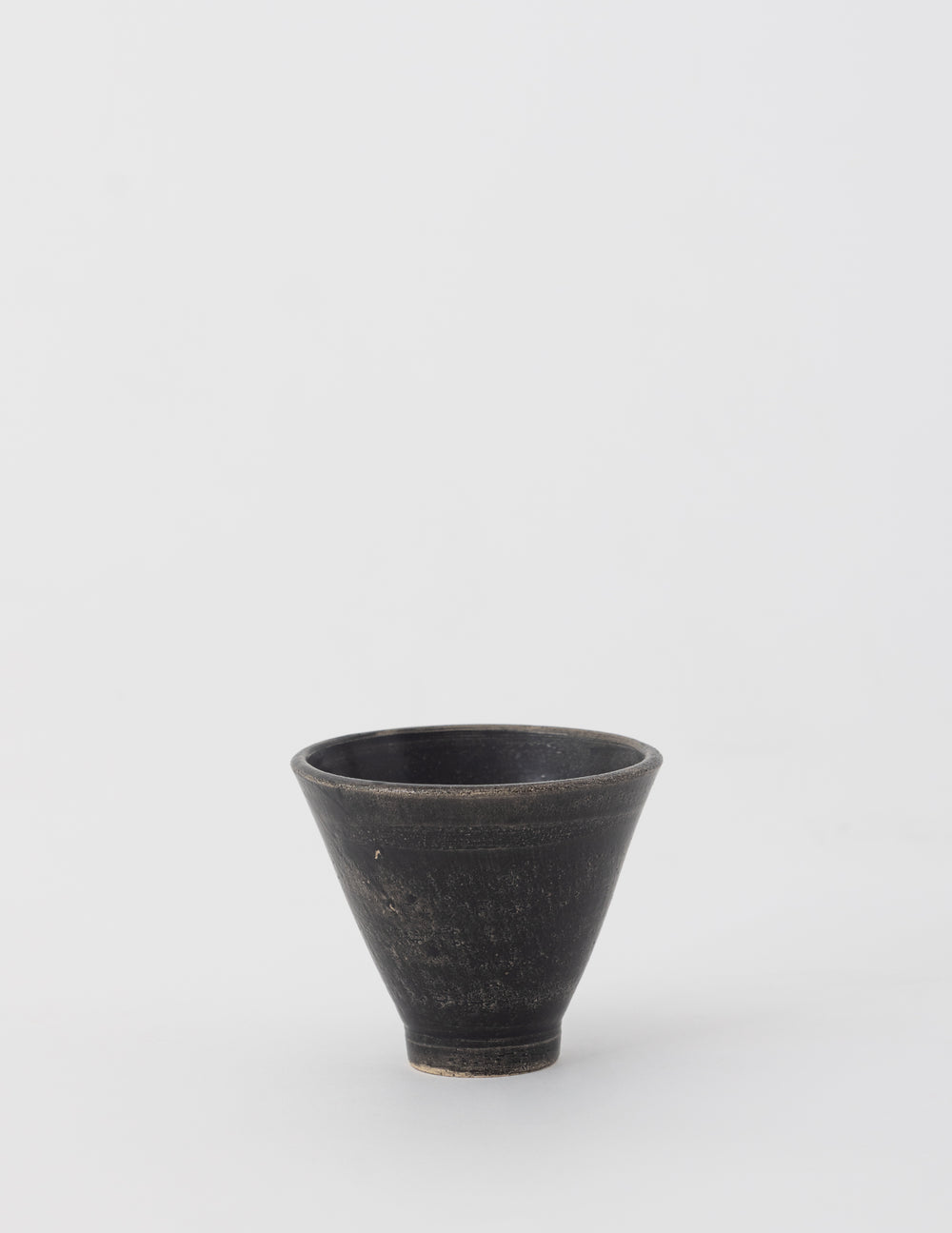 Small Ceramic Pedestal Bowl, Black