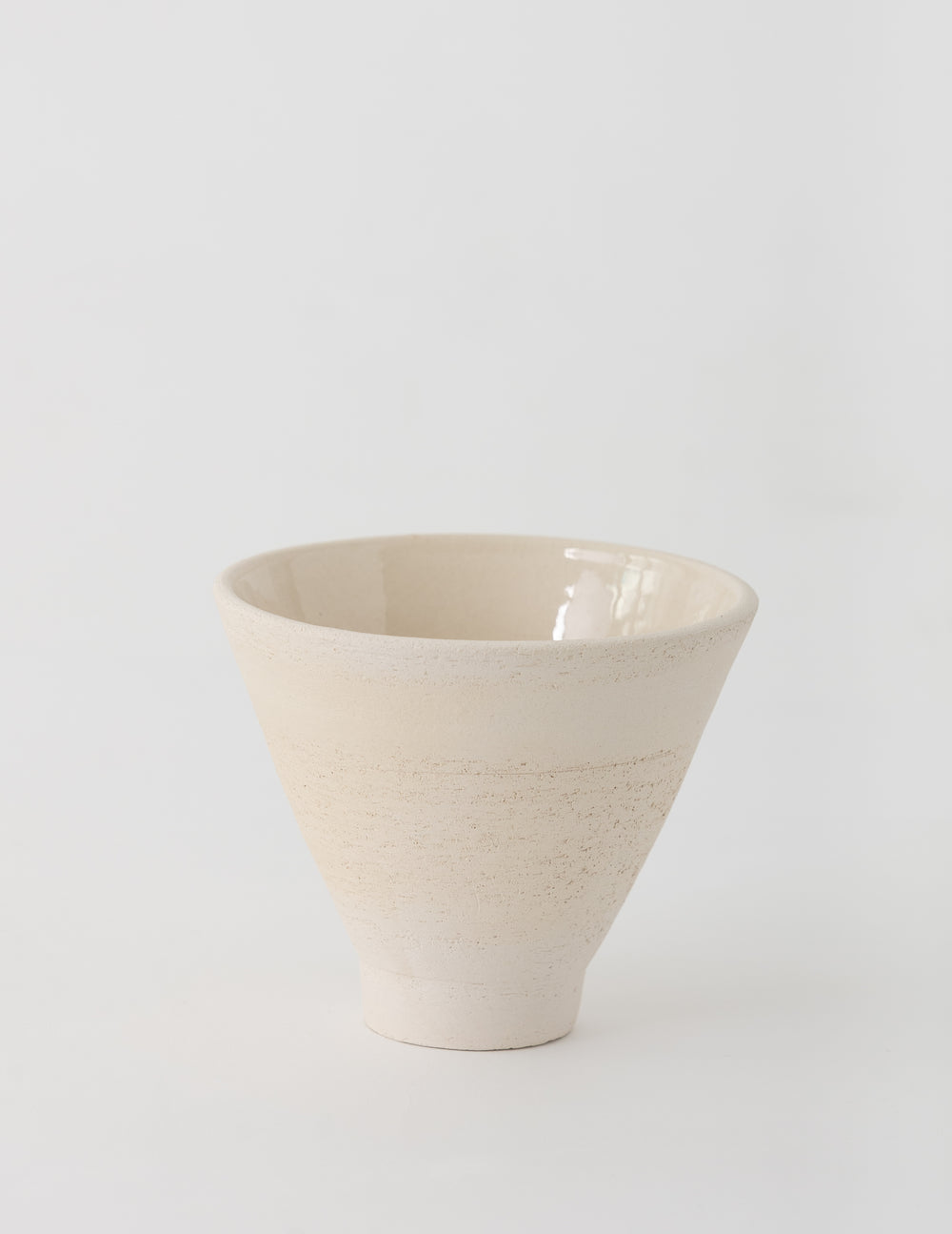 Small Ceramic Pedestal Bowl, Cream
